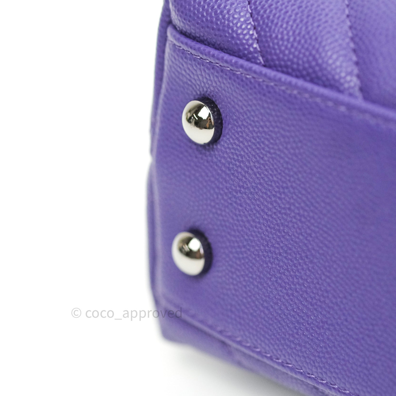 Chanel Small Coco Handle Chevron Purple Lilac Caviar Gold Hardware 21K –  Coco Approved Studio