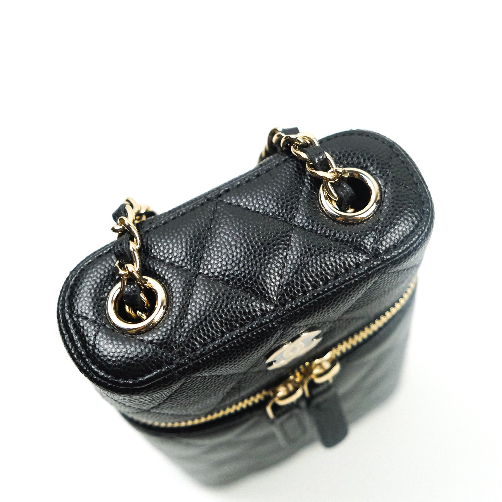 NWT! 🖤22C CHANEL Black Caviar 🖤 Mini Vanity Gold HW Wallet On Chain Card  Bag