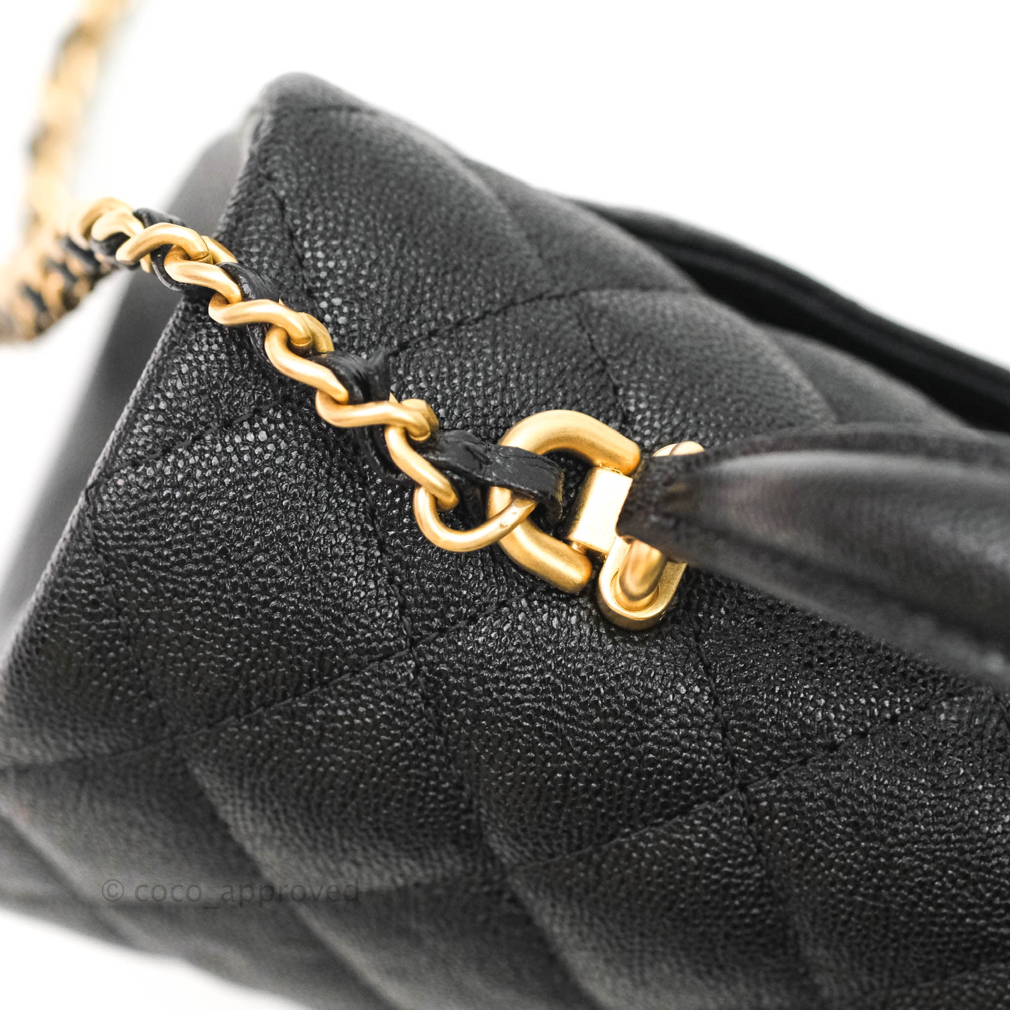 Chanel Mini (Small) Coco Handle Quilted Black Caviar Aged Gold Hardwar – Coco  Approved Studio