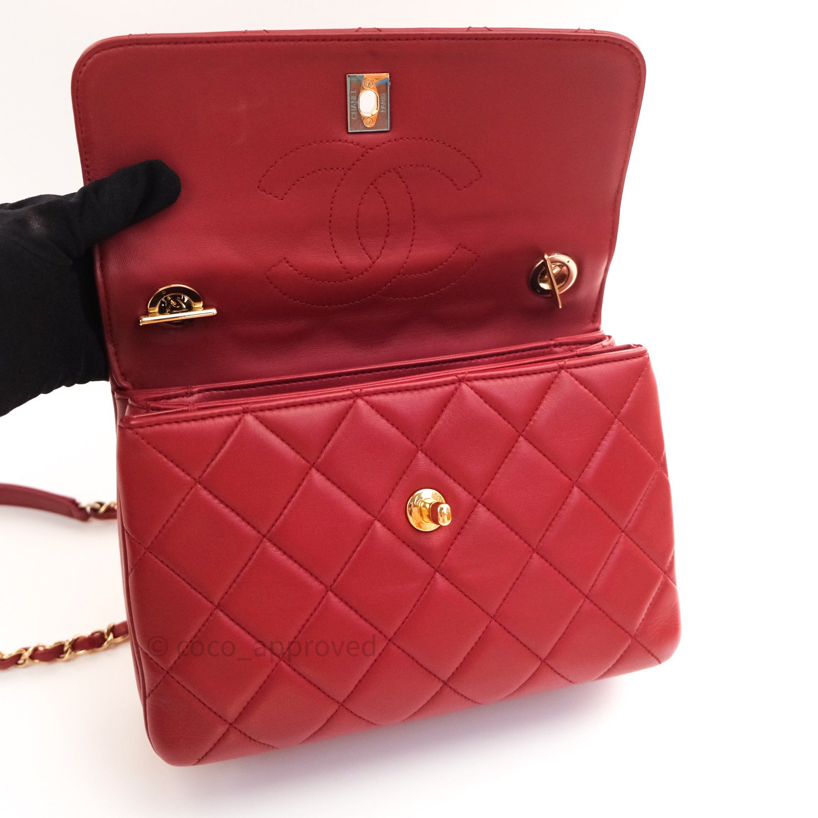 Chanel Red Quilted Lambskin Jumbo Classic Double Flap Gold Hardware, 2017  Available For Immediate Sale At Sotheby's