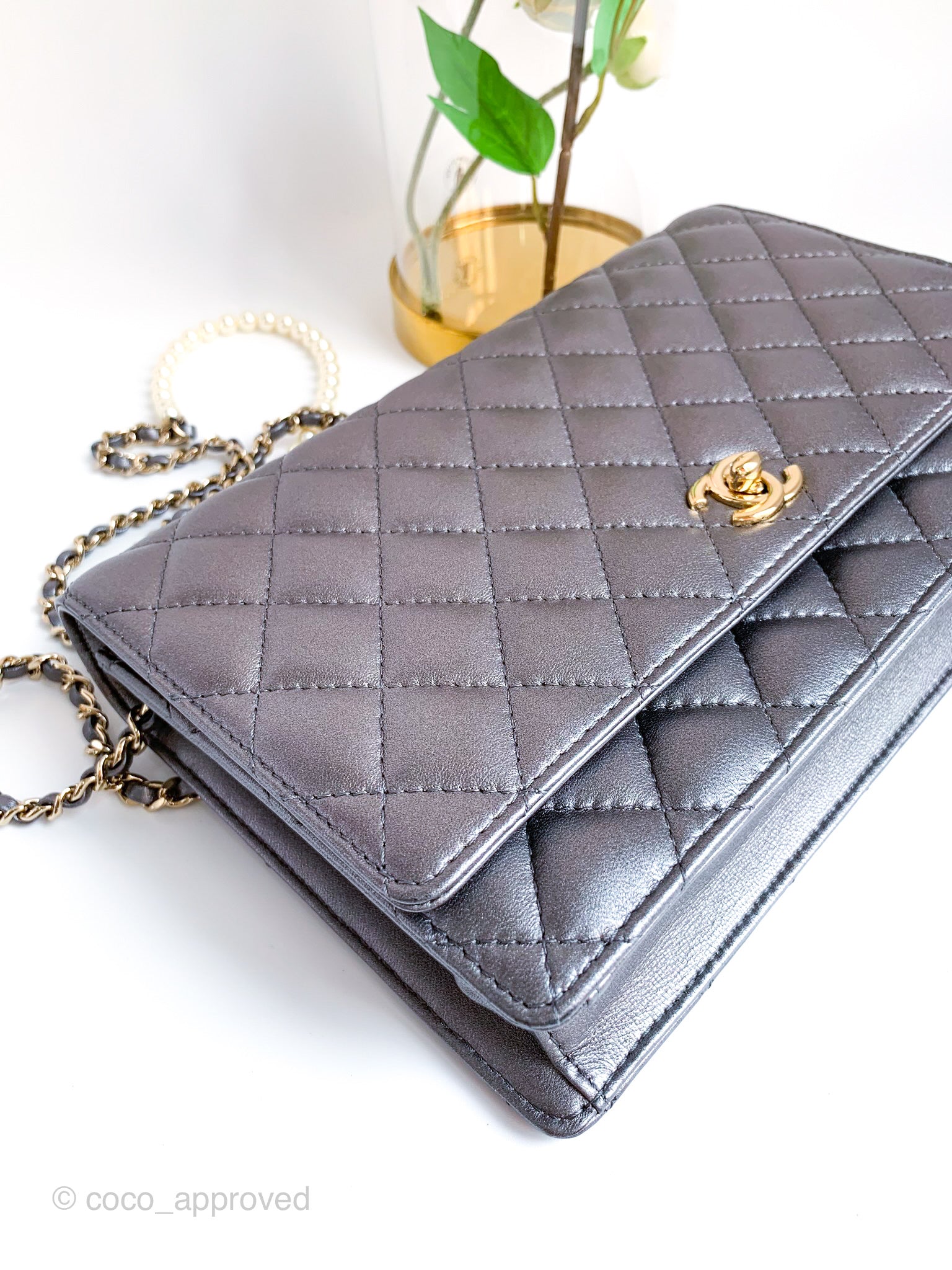 Chanel Lady Pearly Flap Bag Black Caviar Silver Hardware – Coco Approved  Studio
