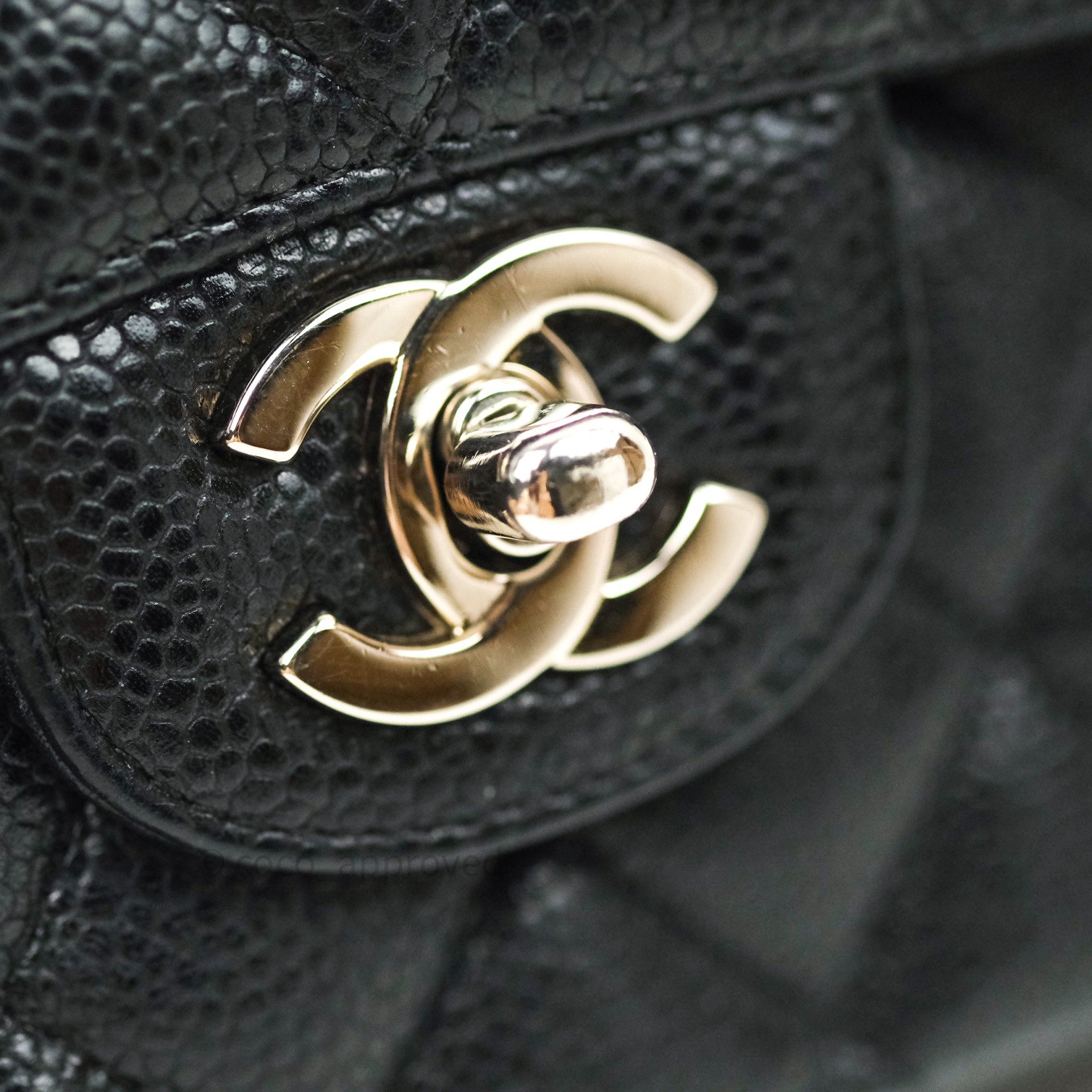 Chanel Classic M/L Medium Double Flap Bag Black Caviar 24K Gold Hardwa –  Coco Approved Studio