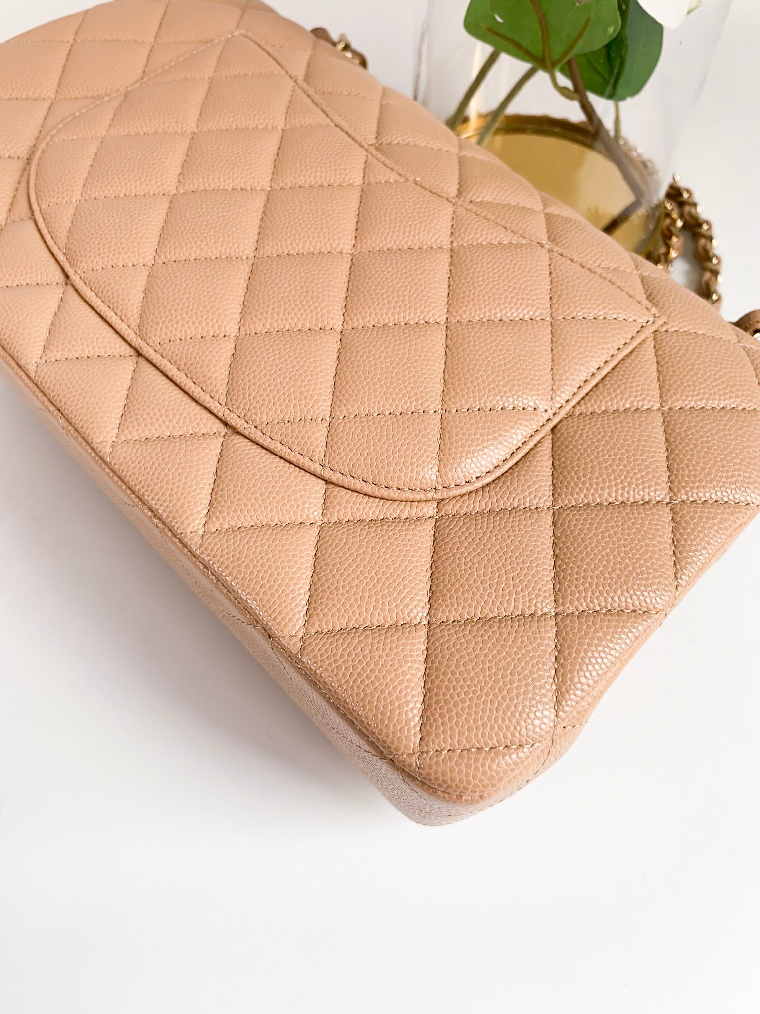 Chanel Caviar Quilted M/L Double Flap Beige Light Gold Hardware 19B – Coco  Approved Studio