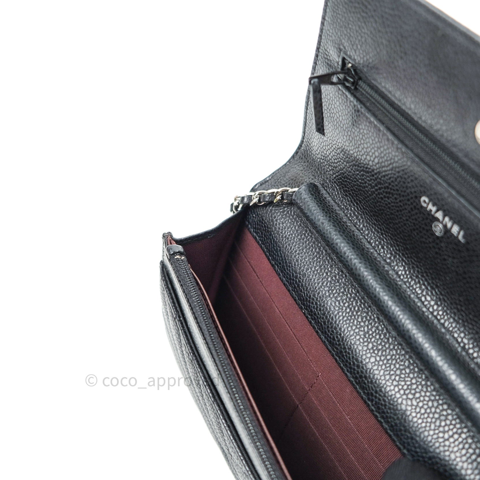 Chanel WOC Wallet on Chain Mini Bag Silvery Metallic Leather ref
