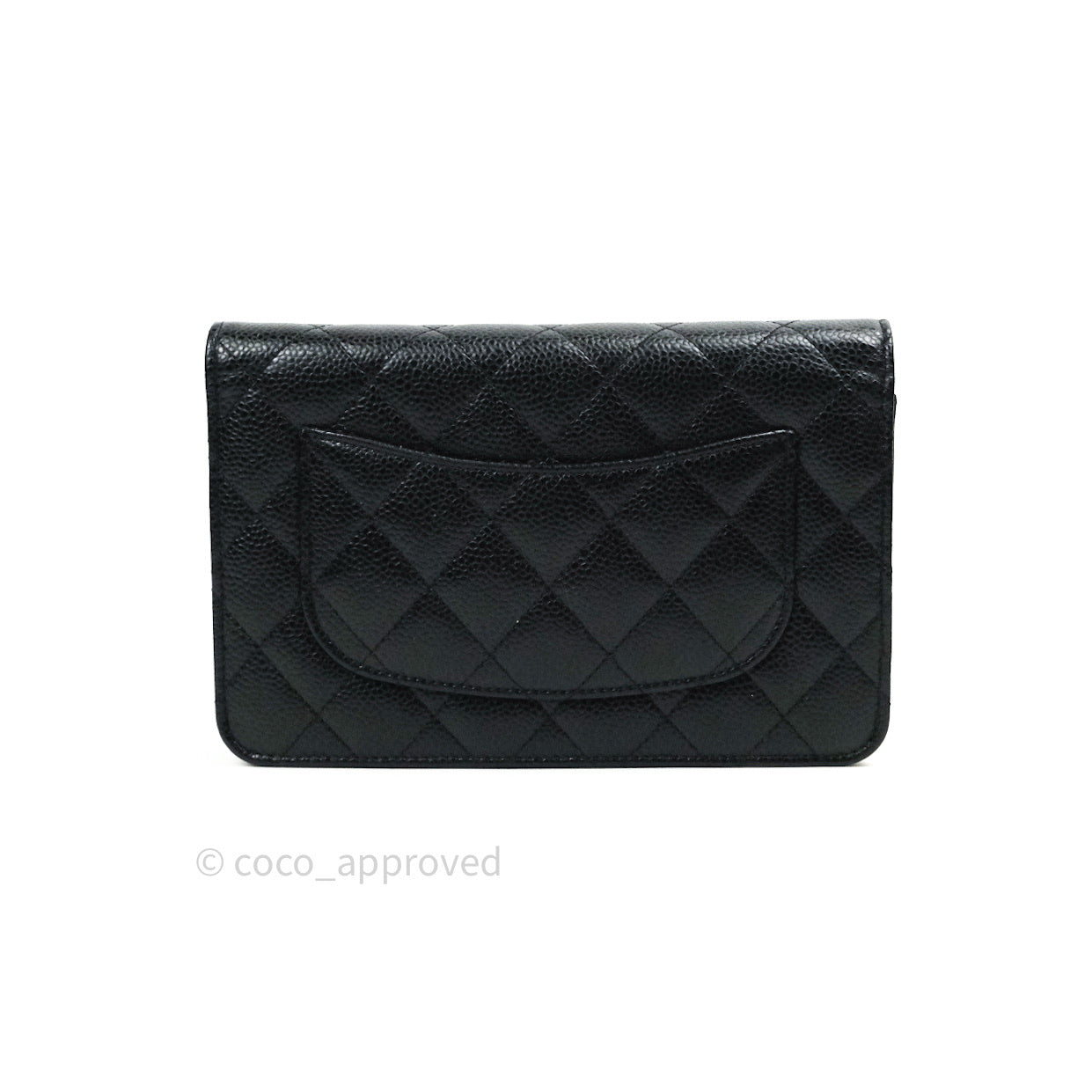 CHANEL Caviar Quilted Wallet On Chain WOC Black 1239483