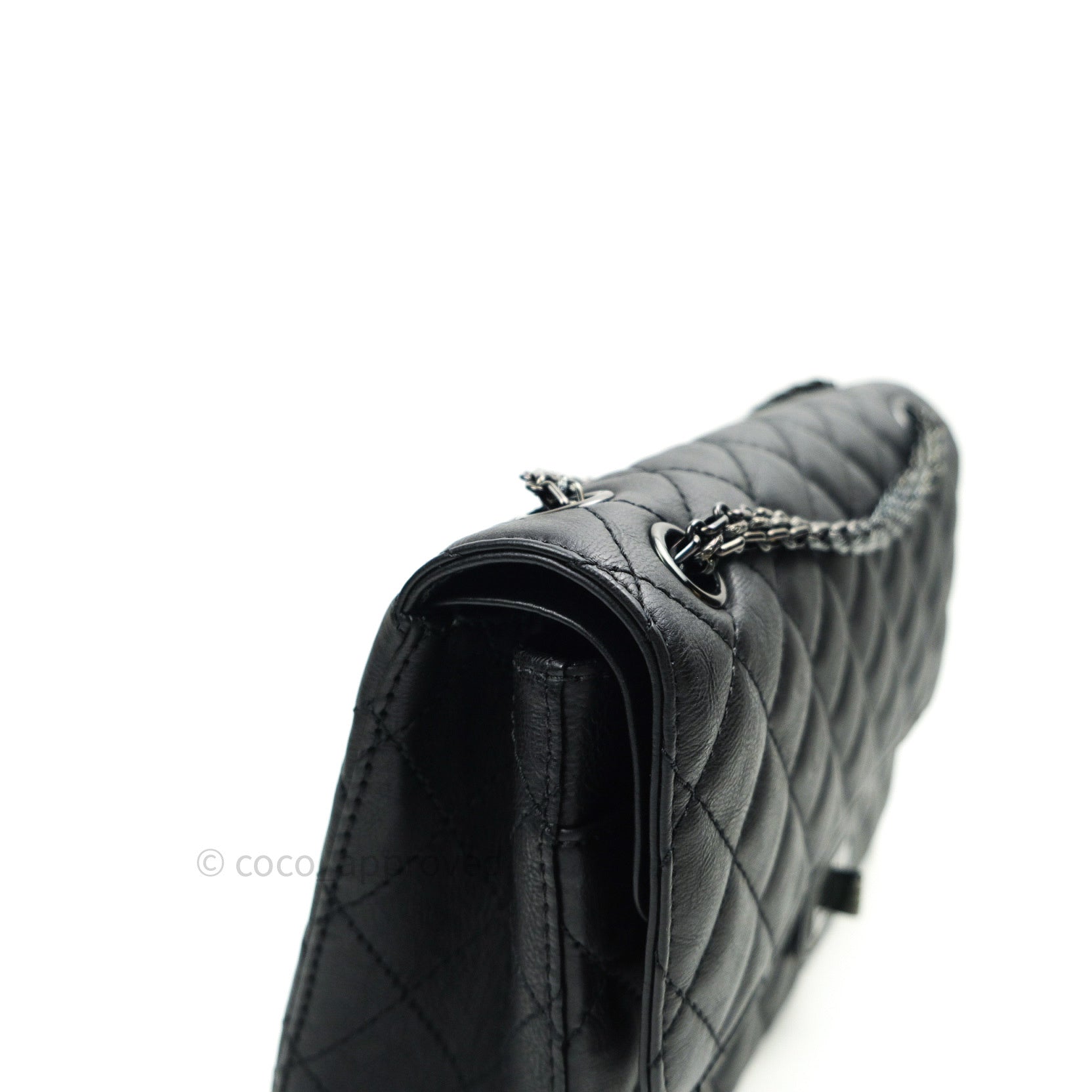 Chanel So Black Reissue 2.55 Flap Bag Chevron Aged Calfskin 226 - ShopStyle