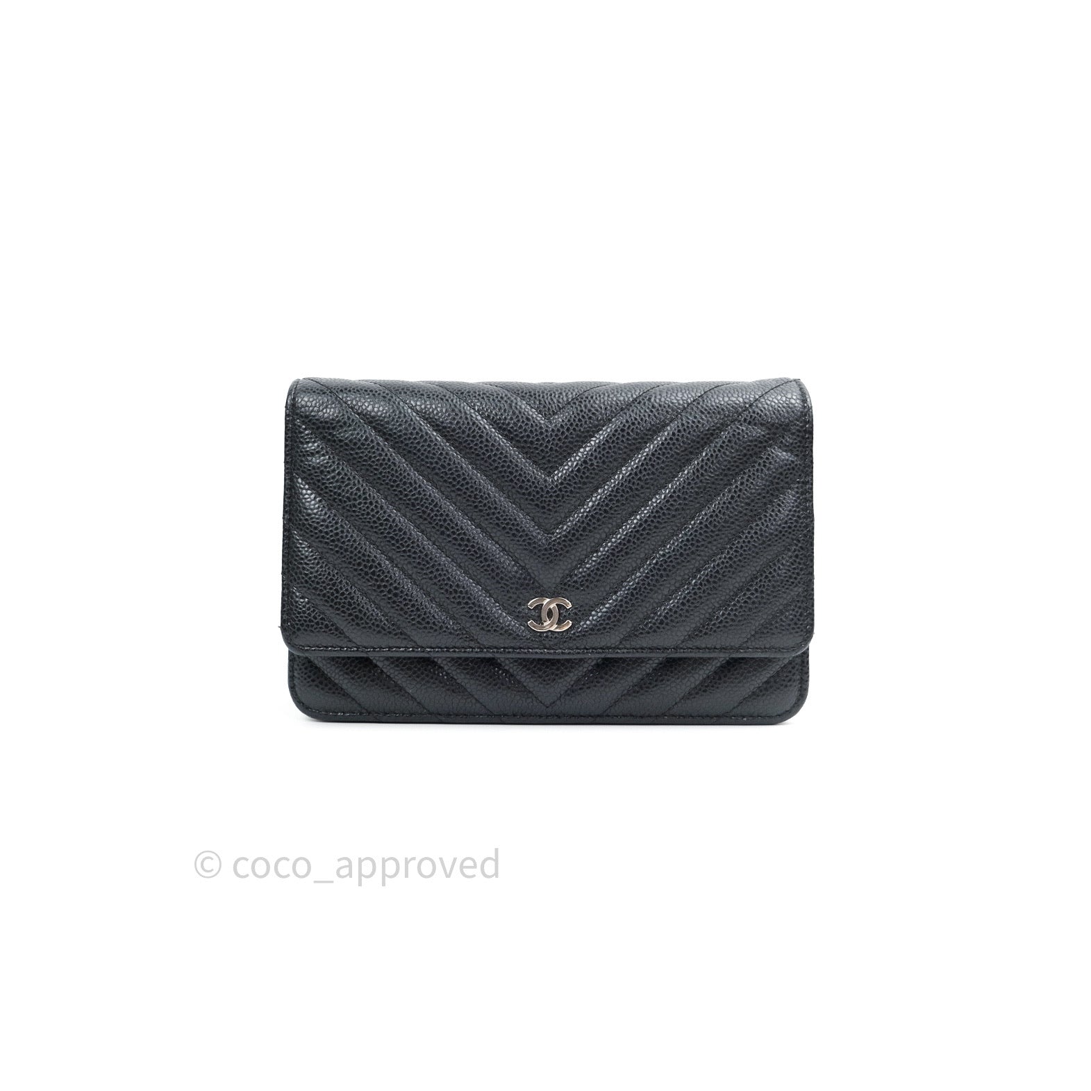 Chanel Boy Wallet On Chain Chevron Caviar Gold-tone Black in Caviar with  Aged Gold-Tone - US