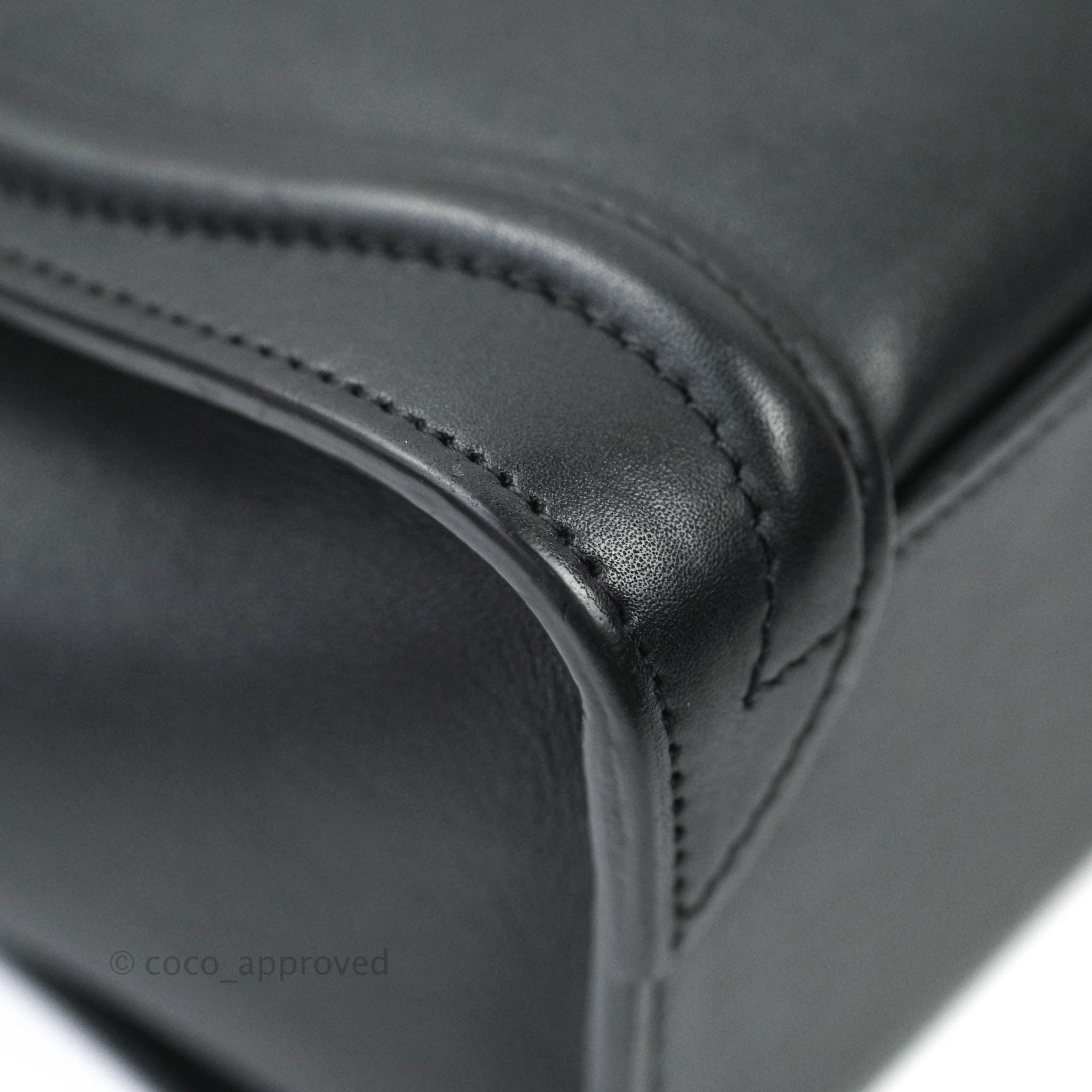 CLN Nano Luggage Black Grained Handbag Condition : PRISTINE PRICE IDR  16.450.000 Size 19 x 20 (cm) Production year 2015 Comes with strap…