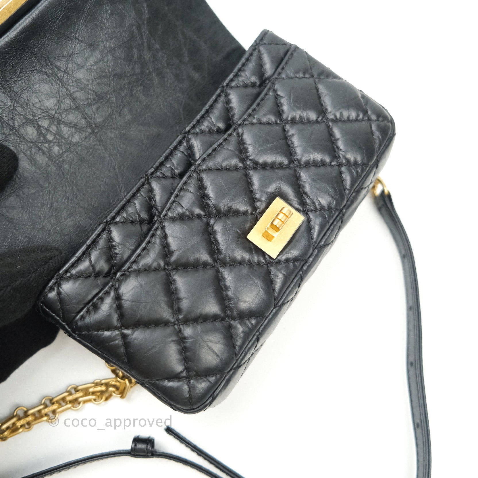 Chanel Reissue 2.55 Aged Calfskin Quilted Chain Waist Bag Black