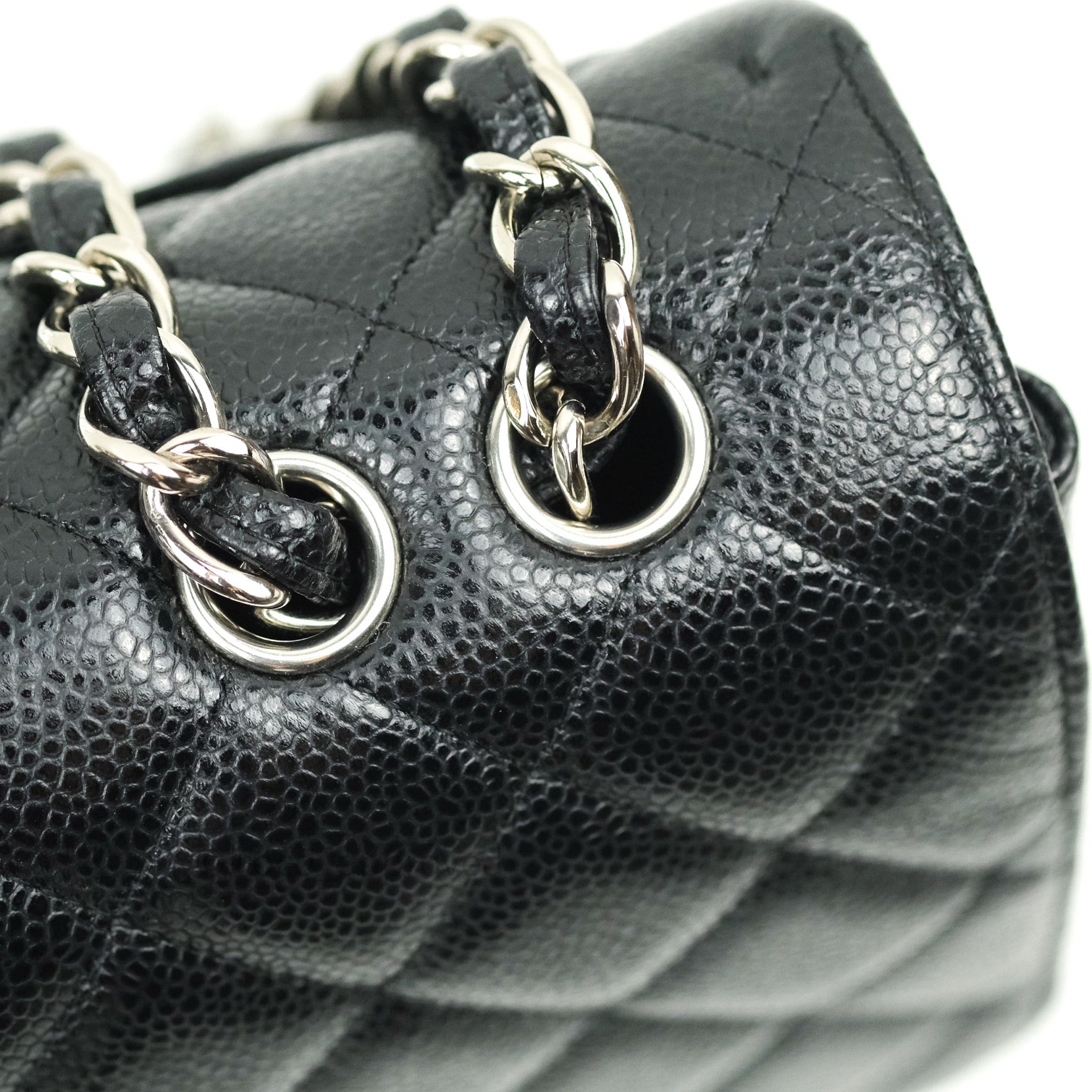 Chanel Classic Quilted Jumbo Single Flap Black Caviar Silver Hardware⁣ –  Coco Approved Studio