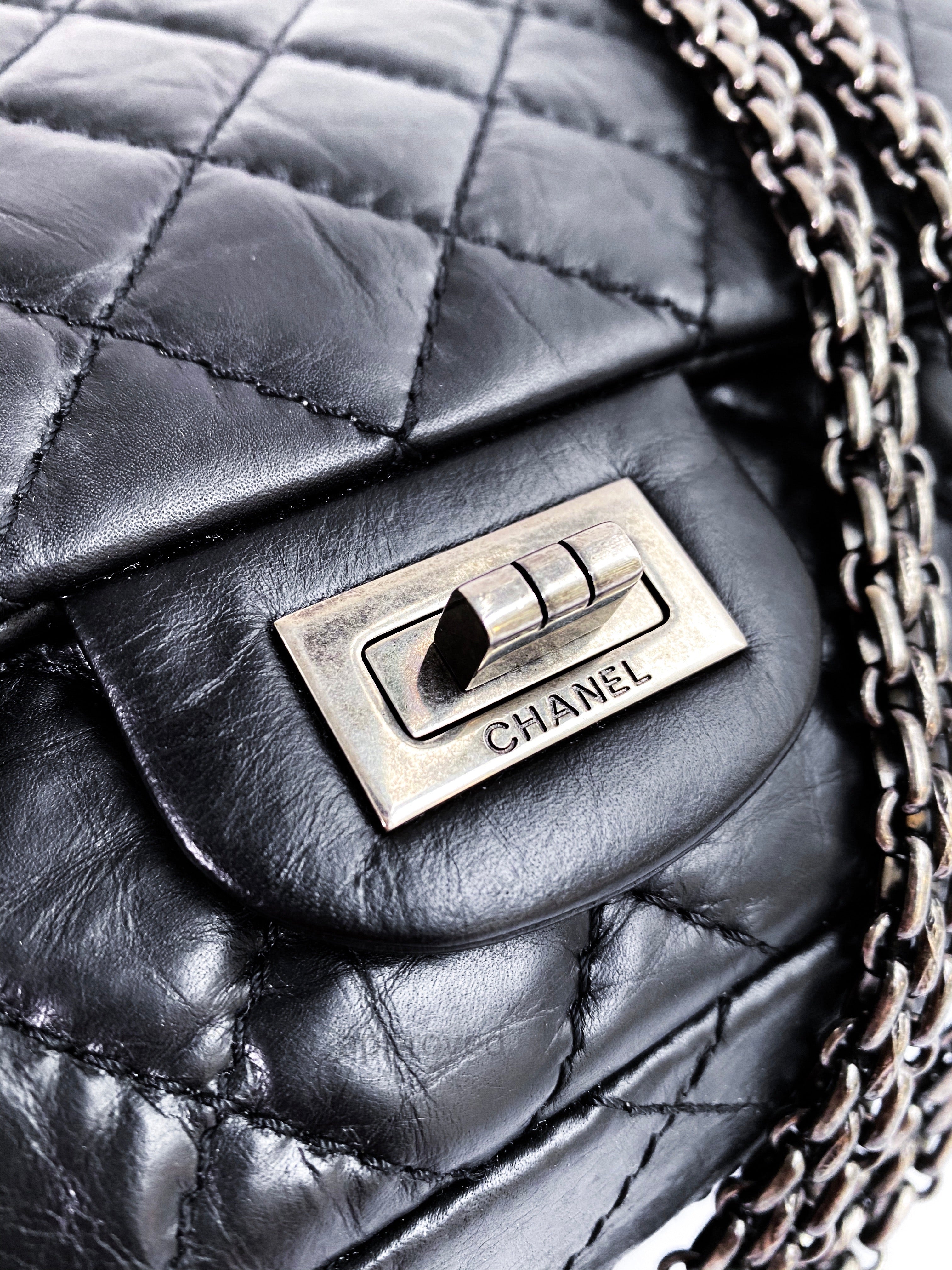 Chanel Reissue 2.55 Large 226 Black Quilted Calfskin Shoulder Bag ○  Labellov ○ Buy and Sell Authentic Luxury