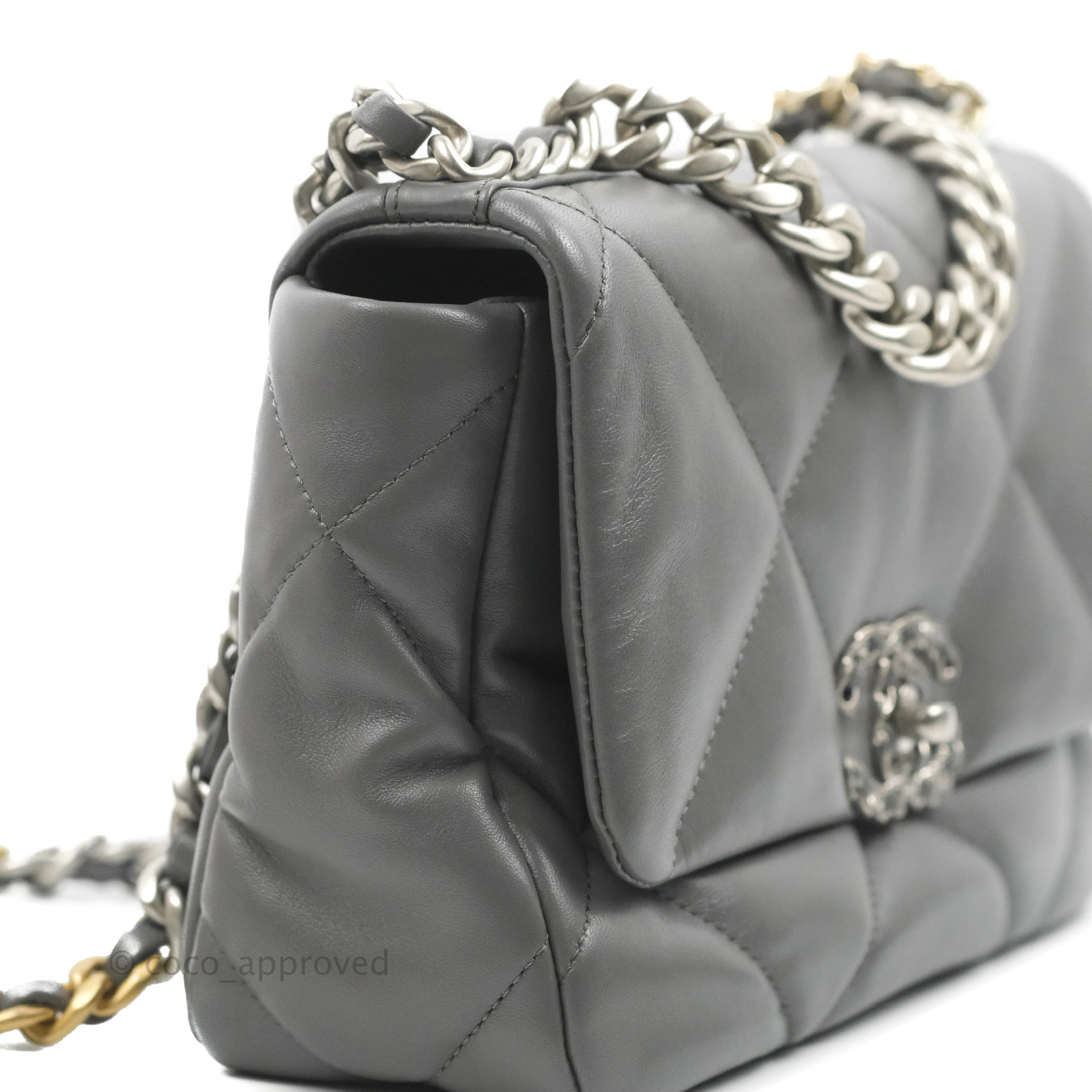 Chanel 19 Small Dark Grey Mixed Hardware – Coco Approved Studio