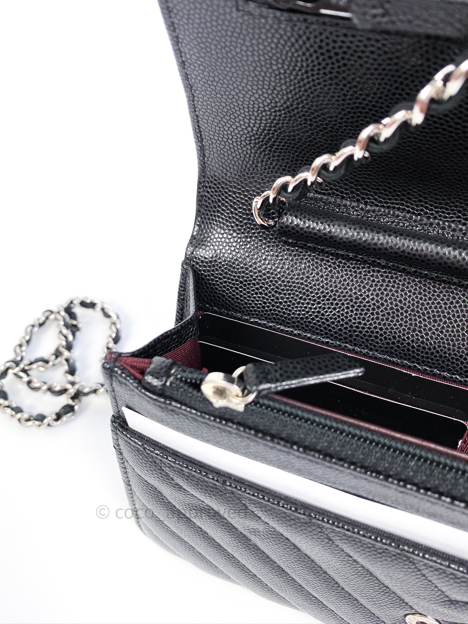 Chanel Boy Wallet on Chain Chevron Calfskin Black 11344211