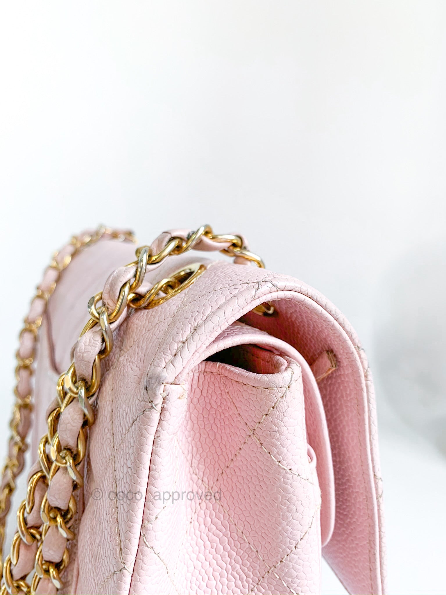 Chanel Classic Vintage M/L Pink Caviar 24K Gold Hardware – Coco