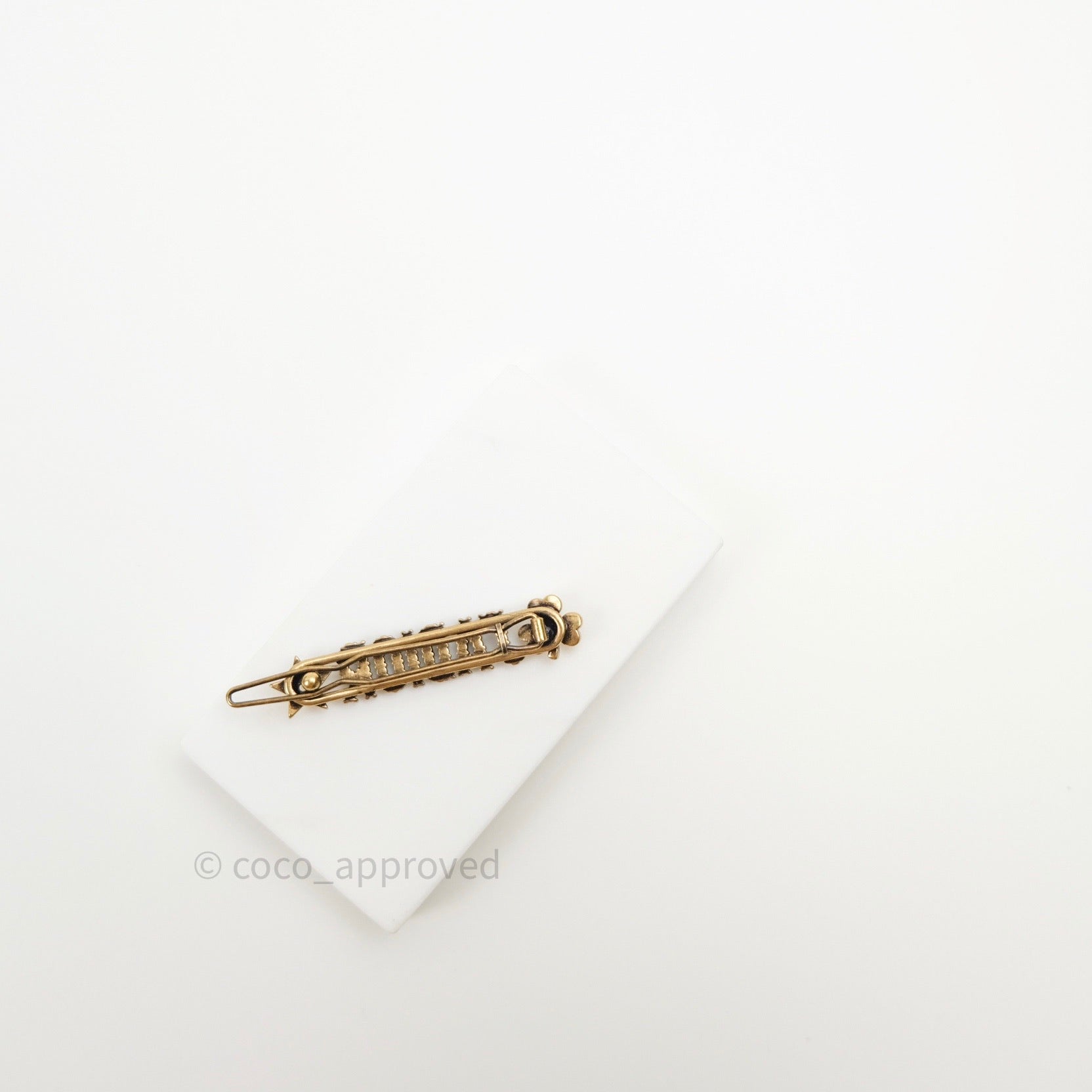 Dior // Gold-Tone J'Adior Crystal Hair Clip – VSP Consignment