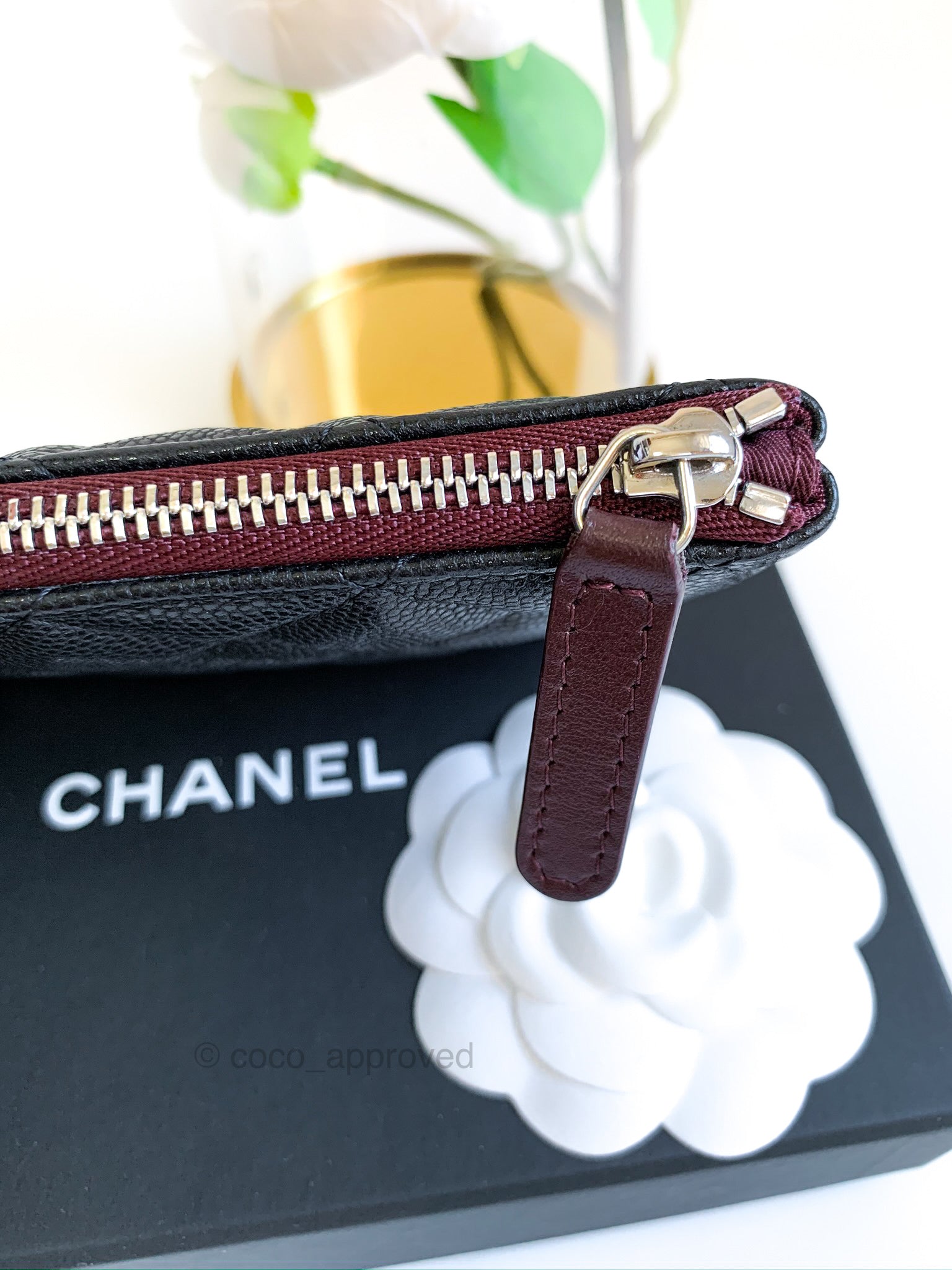 Chanel Quilted Mini O Case Black Caviar Silver Hardware – Coco