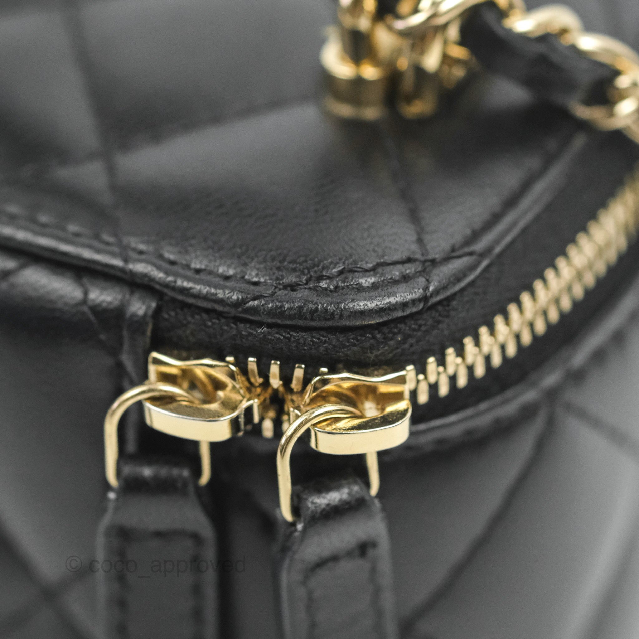 Chanel Black Metallic Round Top Handle Vanity Bag – The Closet
