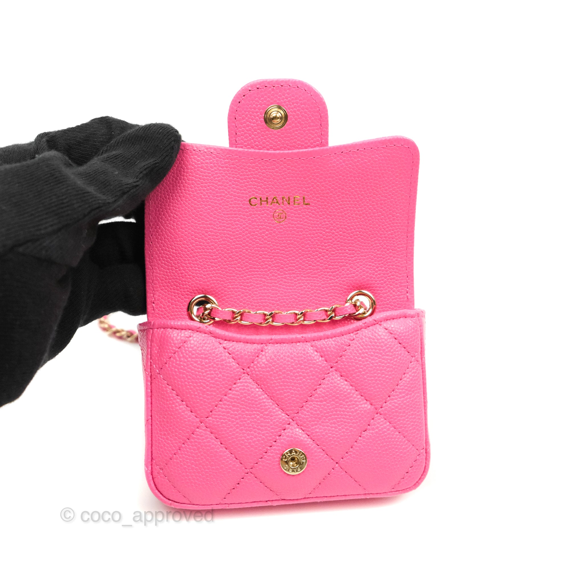Chanel Classic Quilted Belt Bag Pink Caviar Gold Hardware – Coco