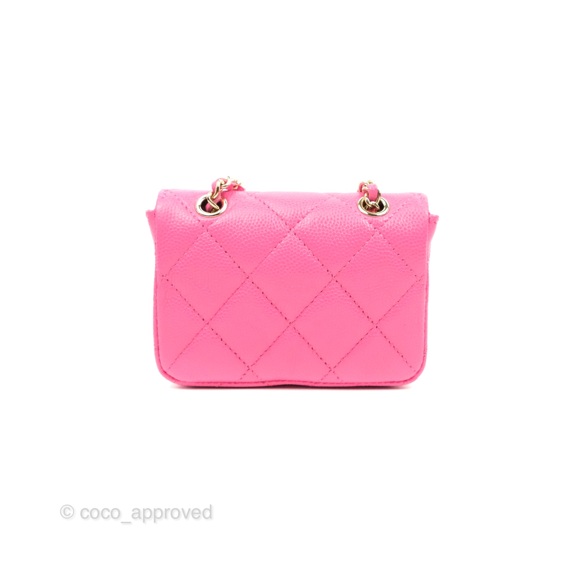 65498 auth CHANEL pink quilted SOFT CAVIAR BANANE Waist Belt Bag Hip Pack