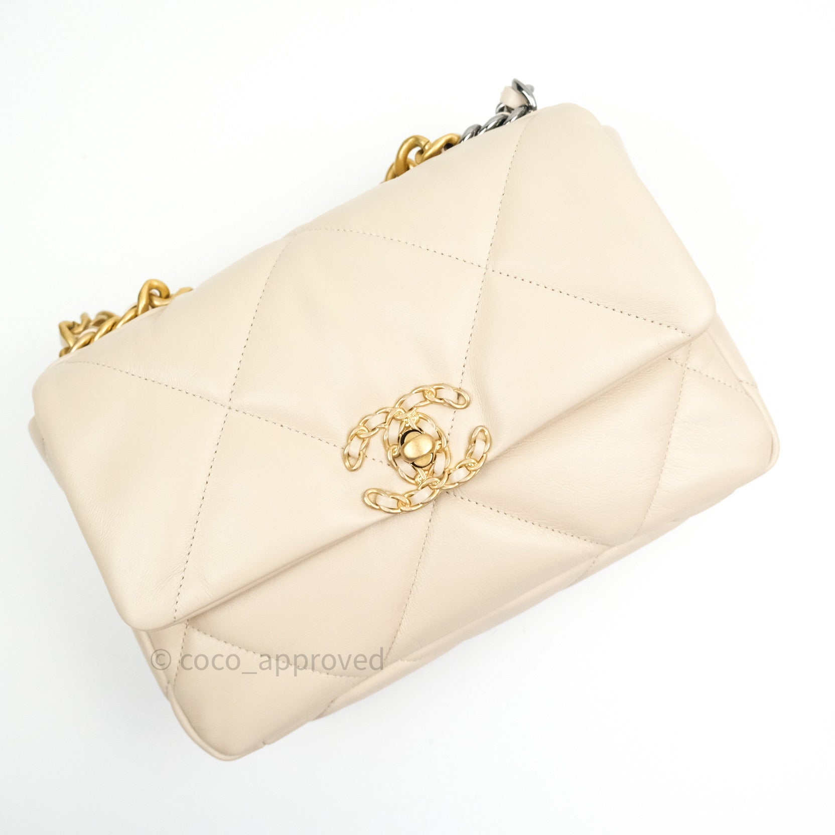 Chanel 19 Small Beige Goatskin Mixed Hardware 20B – Coco Approved Studio