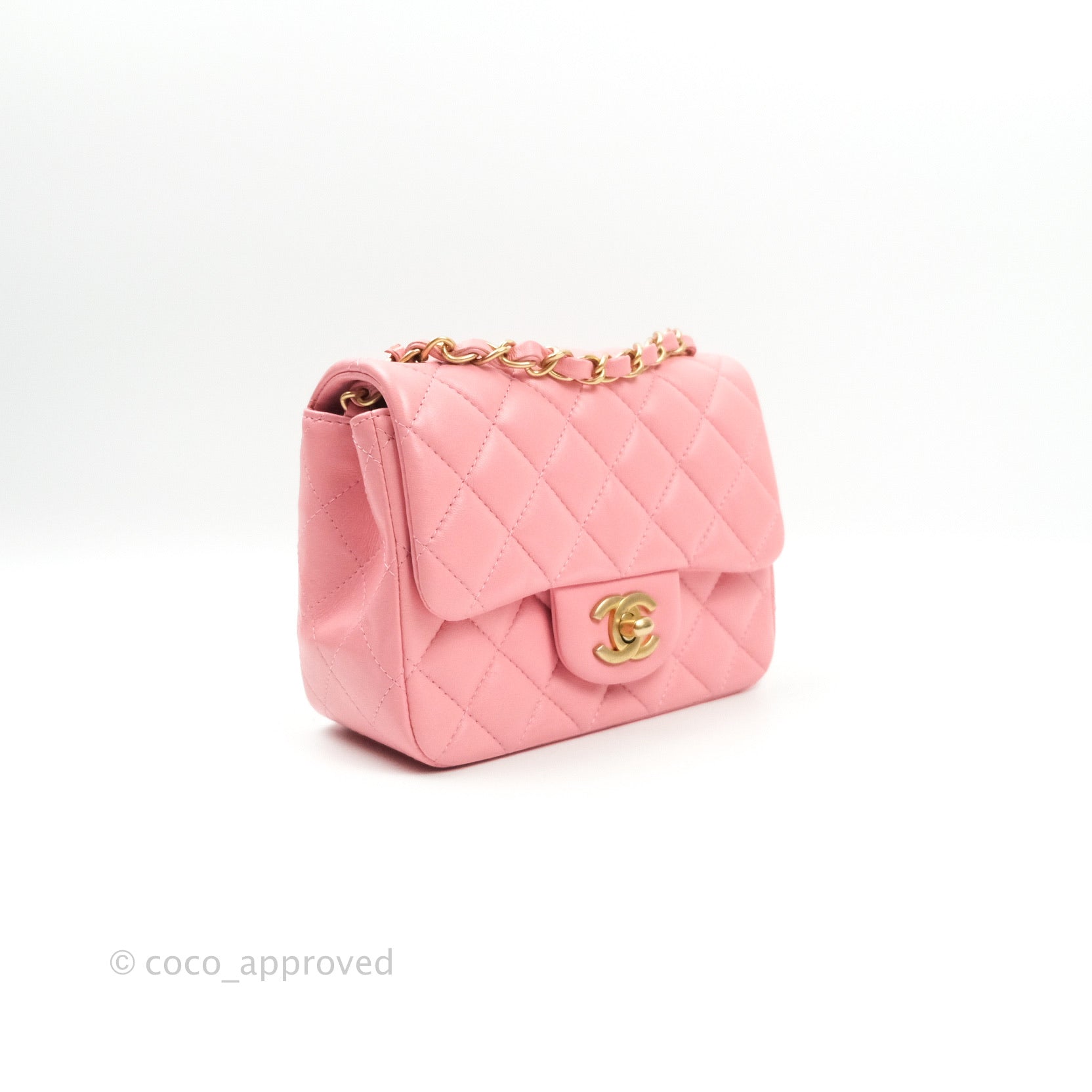 chanel pink bag vintage leather