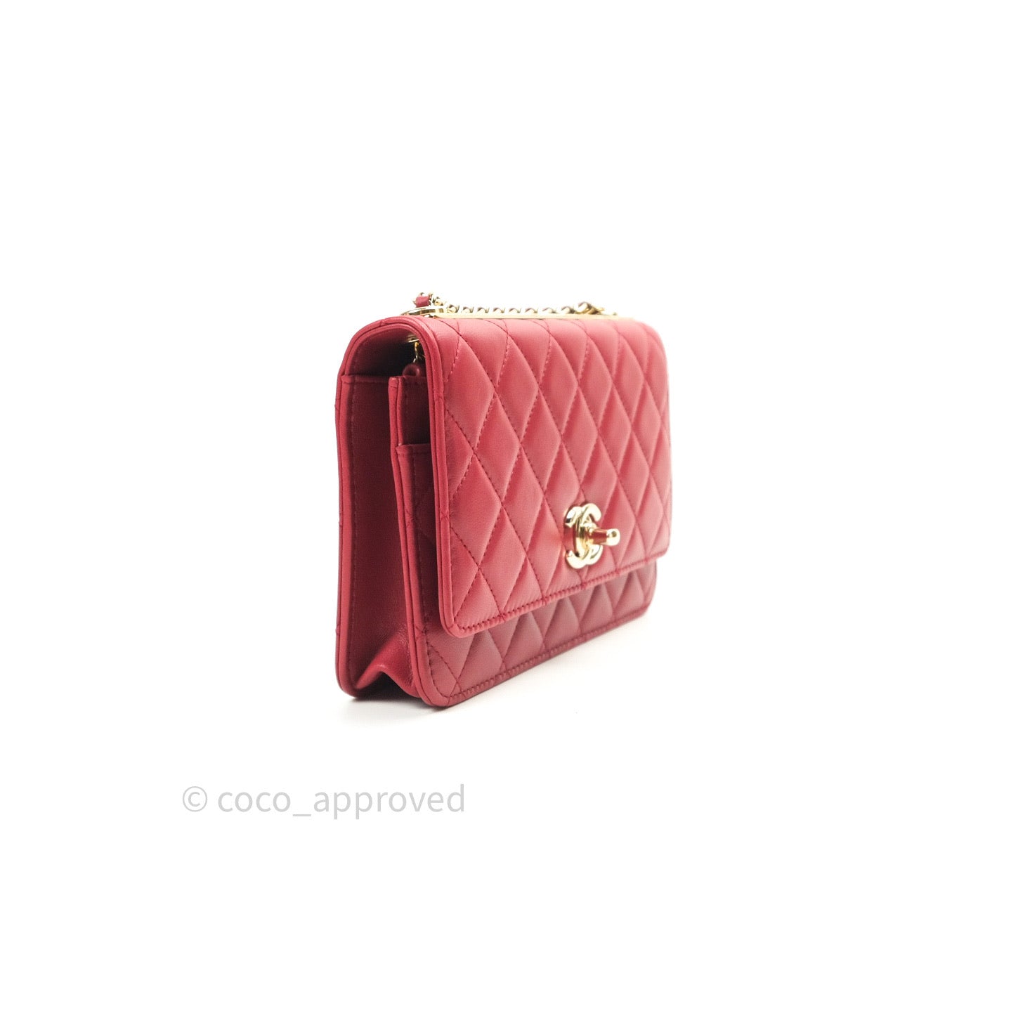 Chanel Trendy CC WOC Wallet on Chain Red Lambskin Gold Hardware – Coco  Approved Studio