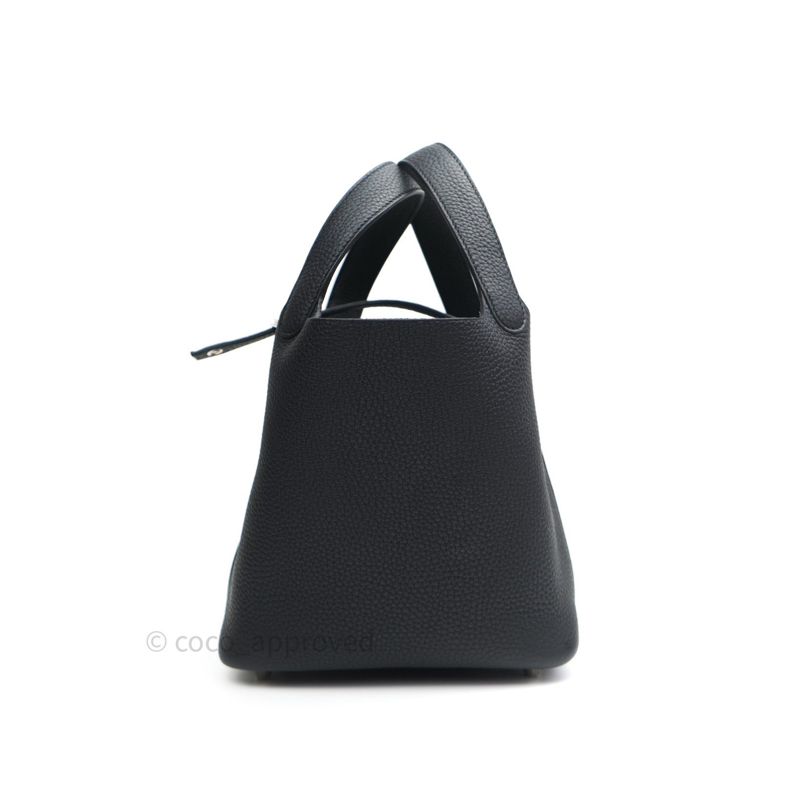 HERMES Picotin Lock 18 Taurillon Clemence Handbag in Bi-Color Black & Navy  – GHW (Stamp Y)