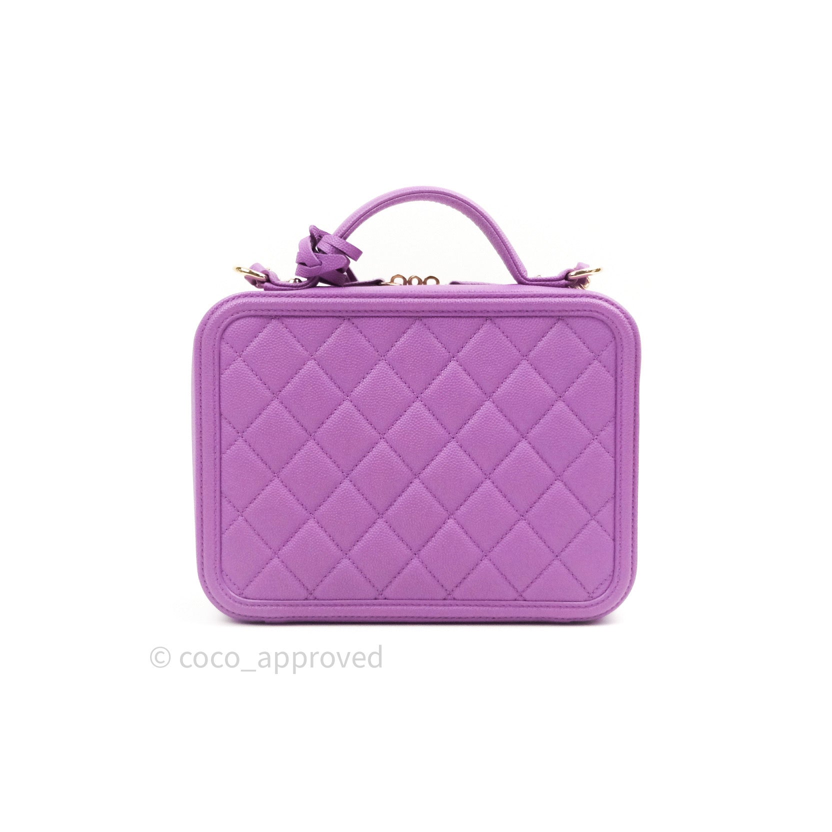 Chanel Small Classic CC Vanity Case Purple Lambskin Gold Hardware – Madison  Avenue Couture