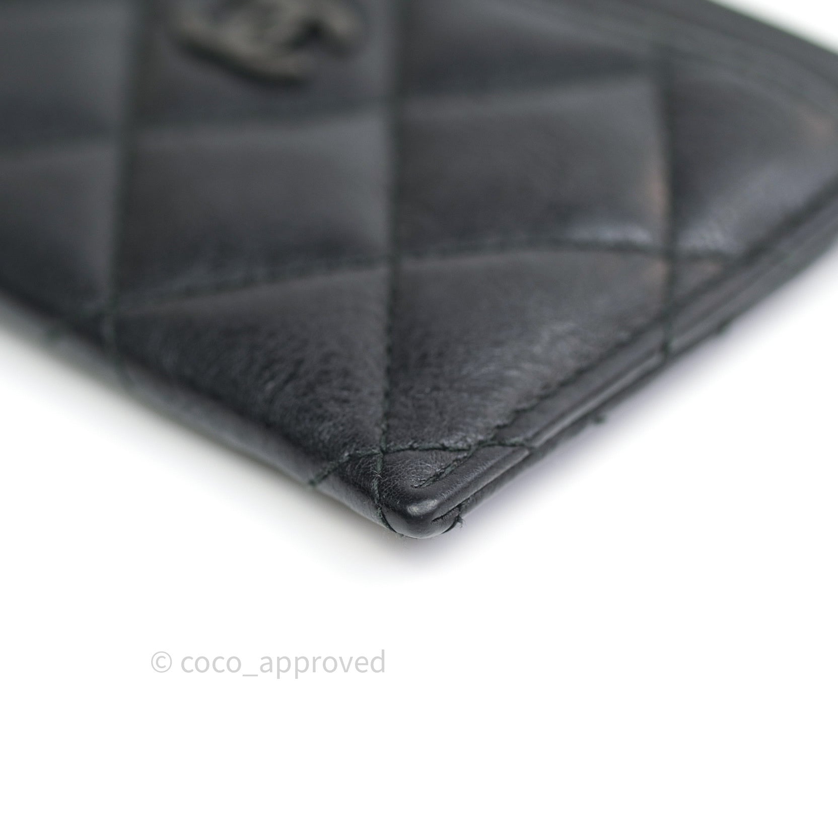 Chanel So Black Quilted Classic Calfskin Flat Card Holder – Coco Approved  Studio