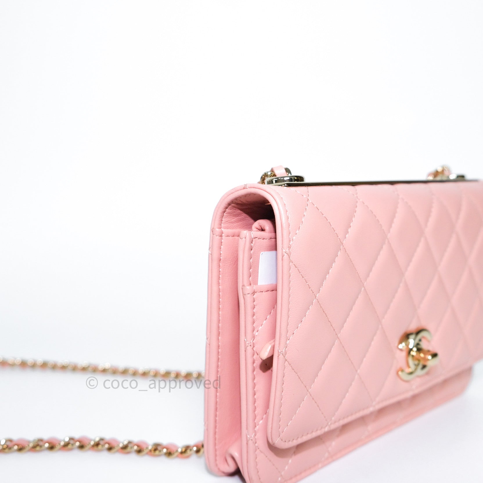 CHANEL CC Logo Quilted Velvet Messenger Wallet on Chain Hot Pink
