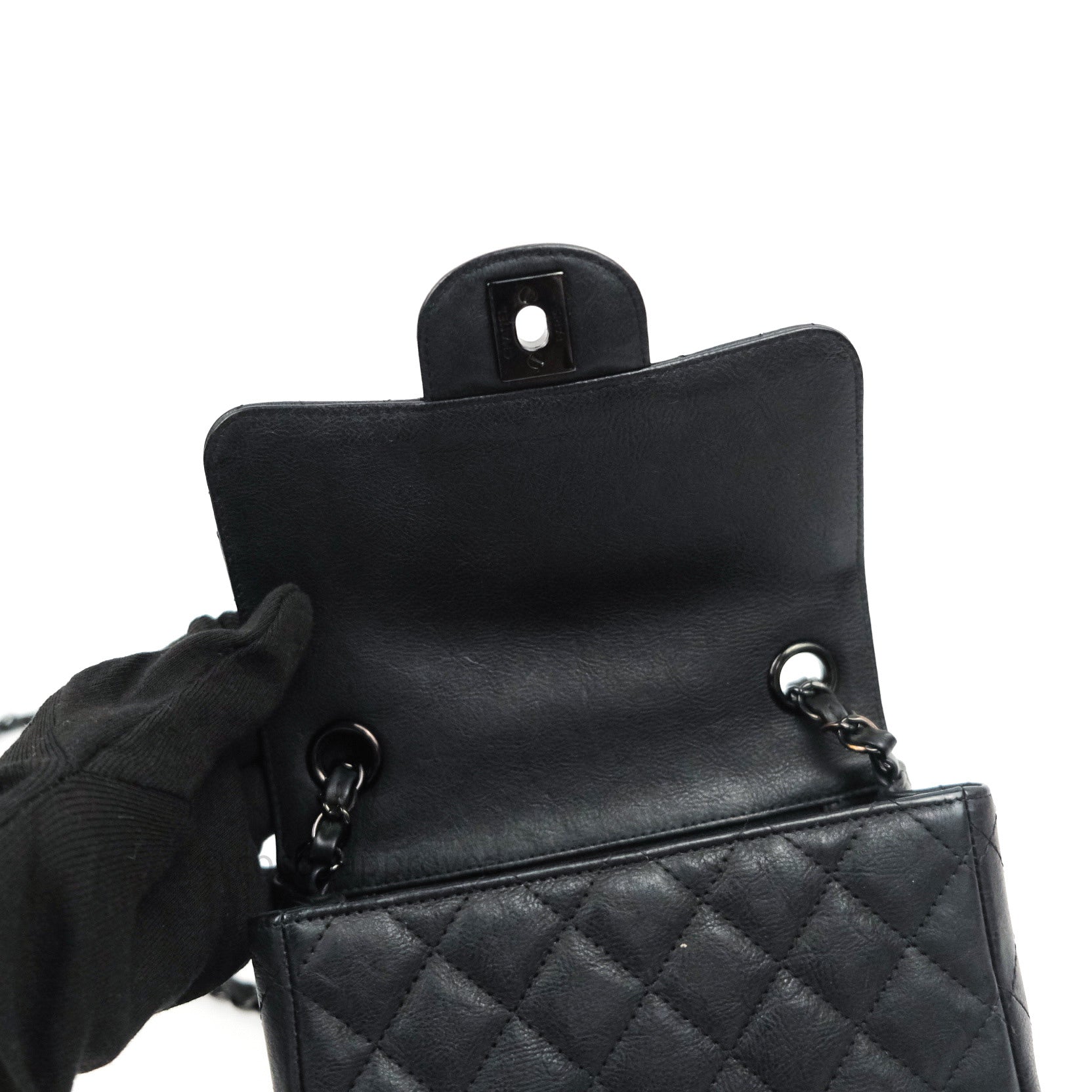 Chanel Silver Metallic Calfskin Coco Embossed Square Mini Flap Bag -  Yoogi's Closet