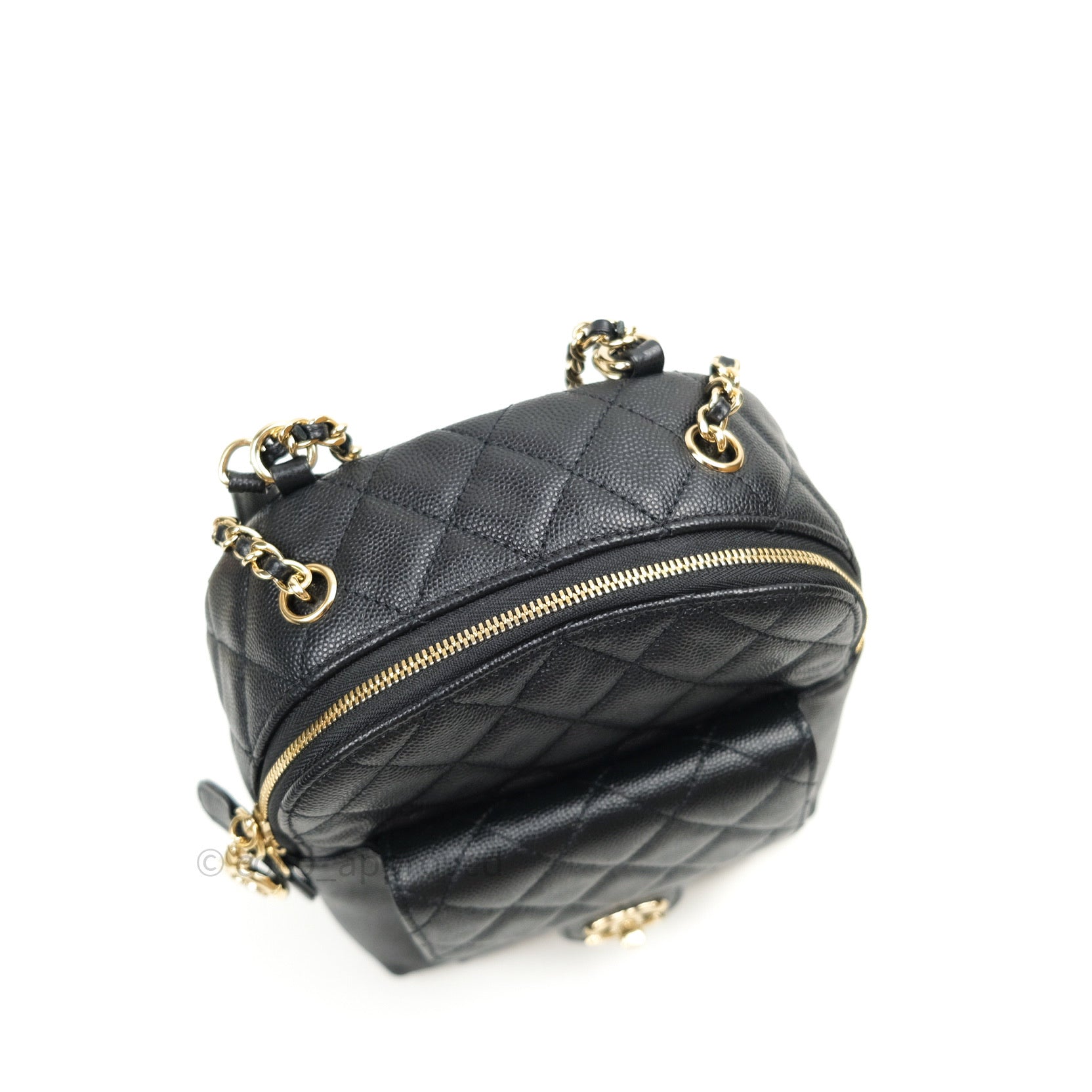 chanel cc day backpack quilted caviar mini Chanel Quilted Small CC Day Backpack Black Caviar Light Gold Hardware – Coco Approved Studio
