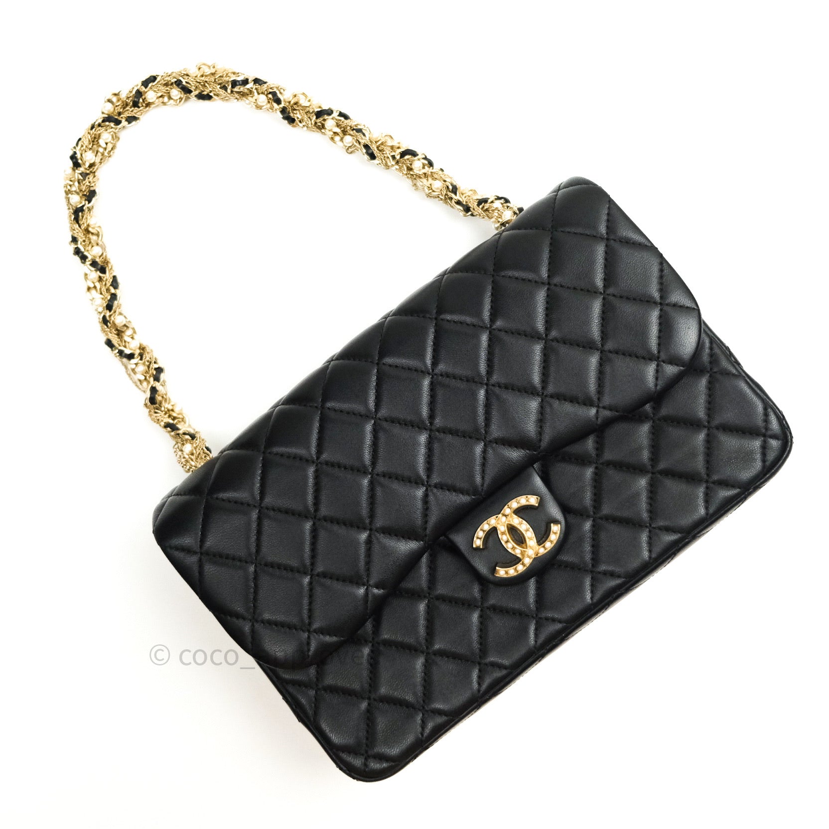 Chanel Quilted Medium Lambskin Westminster Pearl Flap Black – Coco