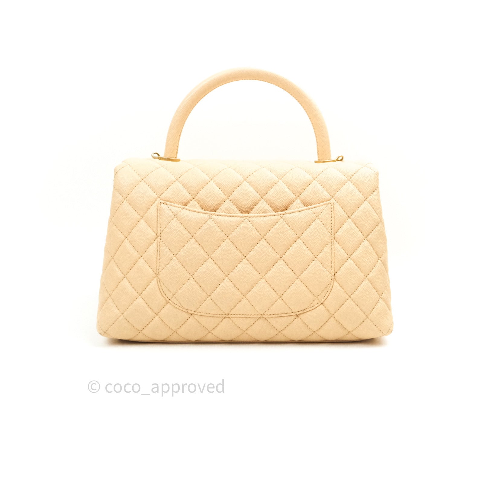 Chanel Small Coco Handle Quilted Beige Caviar Gold Hardware – Coco Approved  Studio