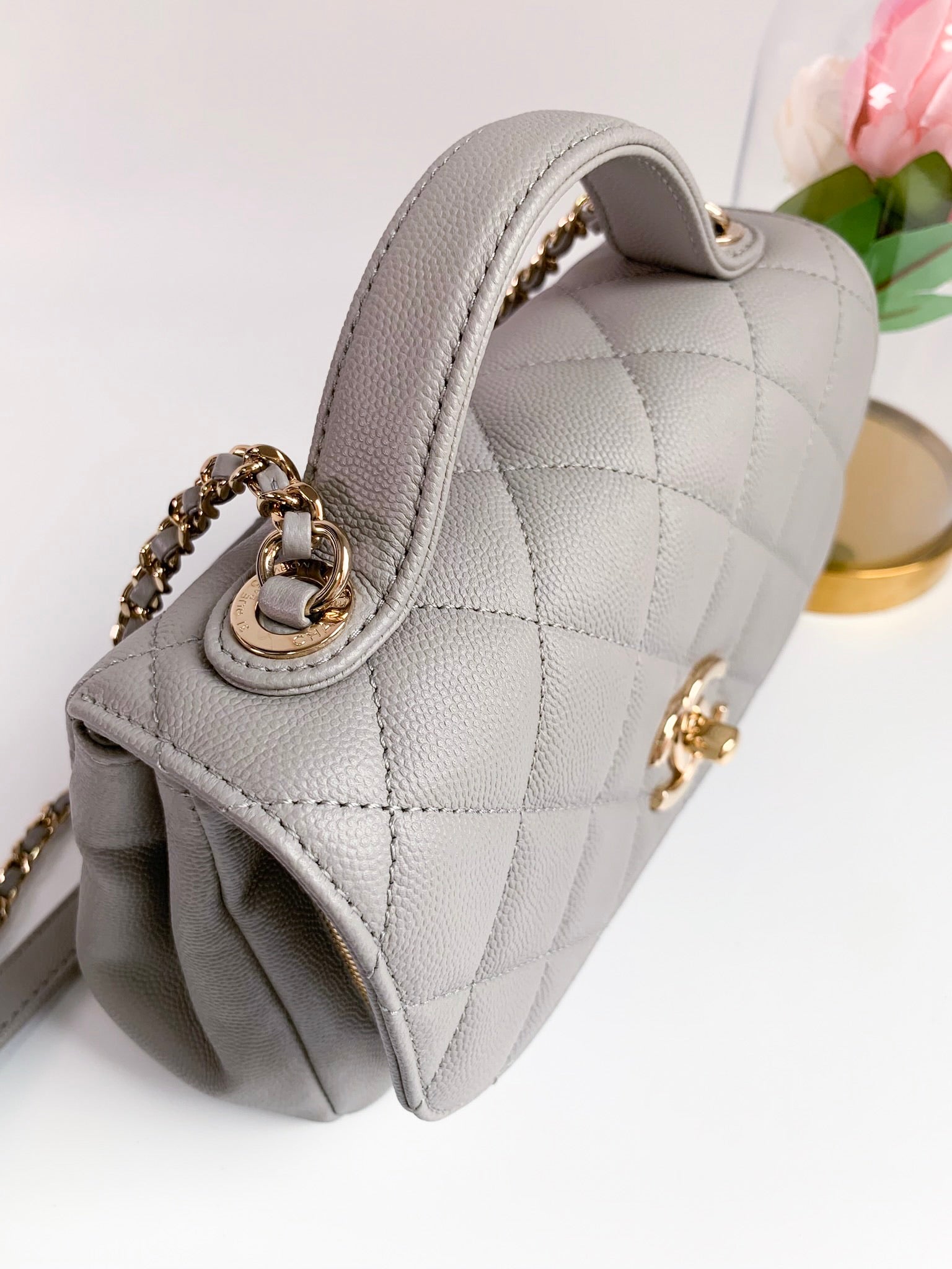Chanel Business Affinity Flap Bag Quilted Caviar Mini at 1stDibs