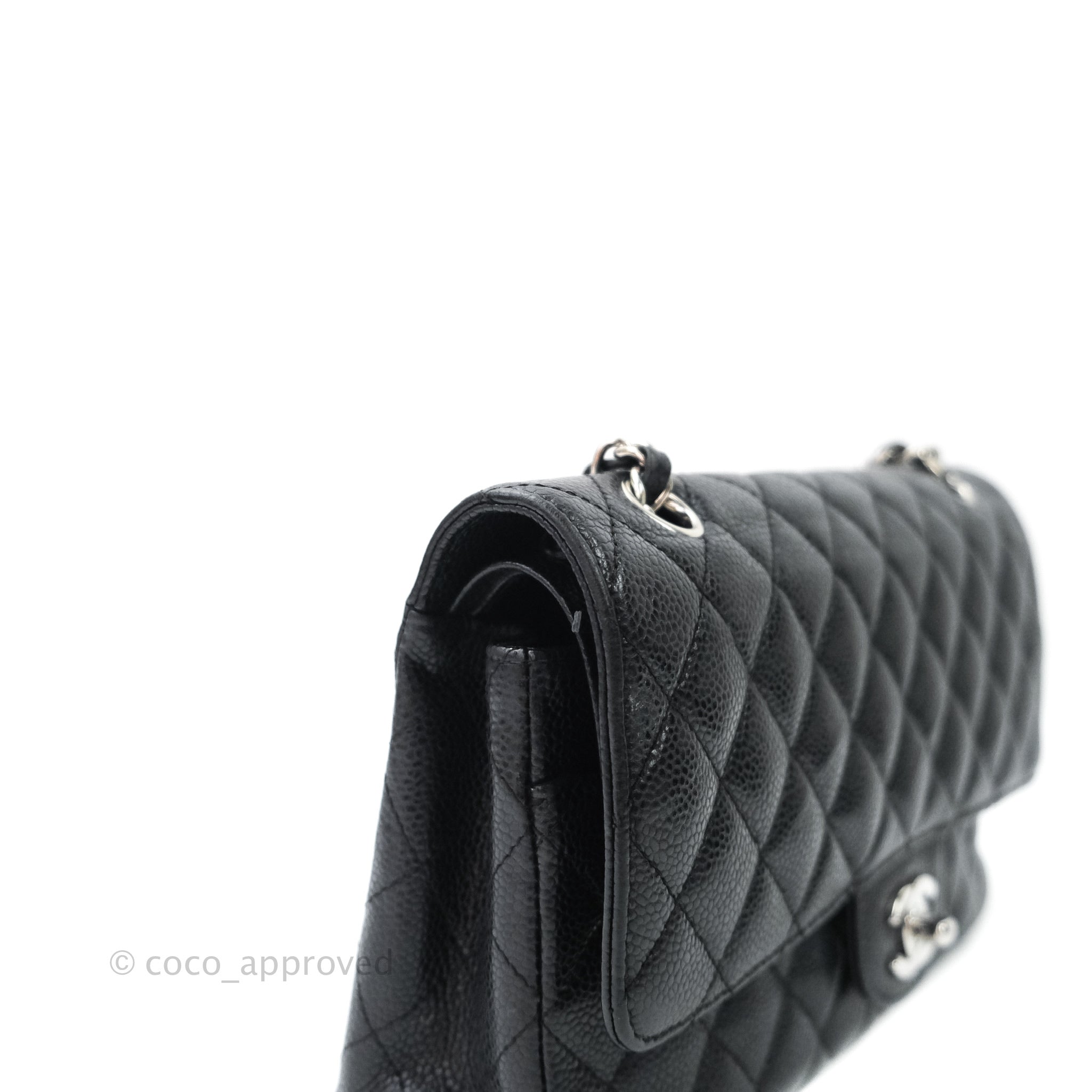 Small Double Flap Bag in Black Caviar with SHW  Bag Religion