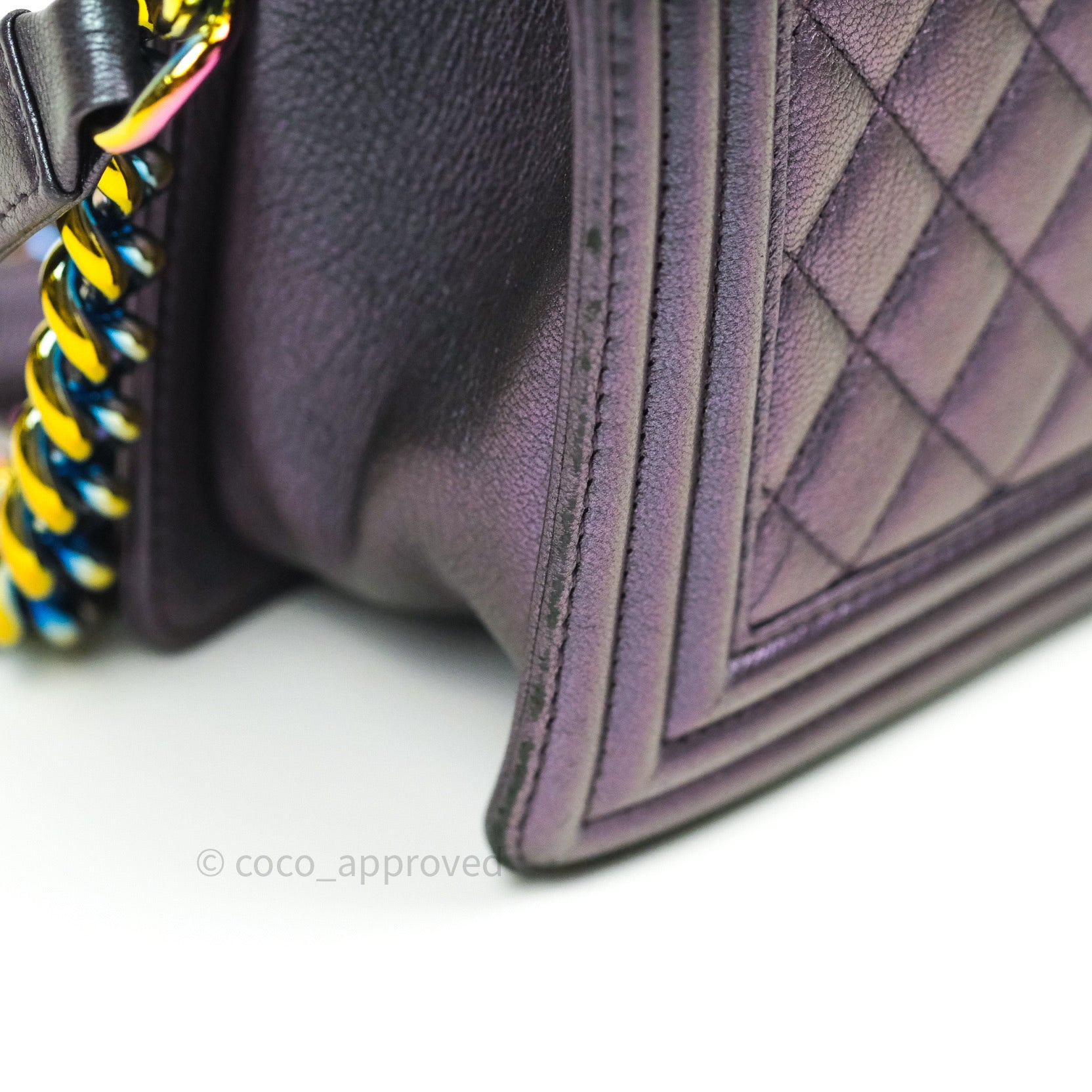 Chanel Purple Mermaid Iridescent Medium Calfskin Boy Bag – Coco Approved  Studio