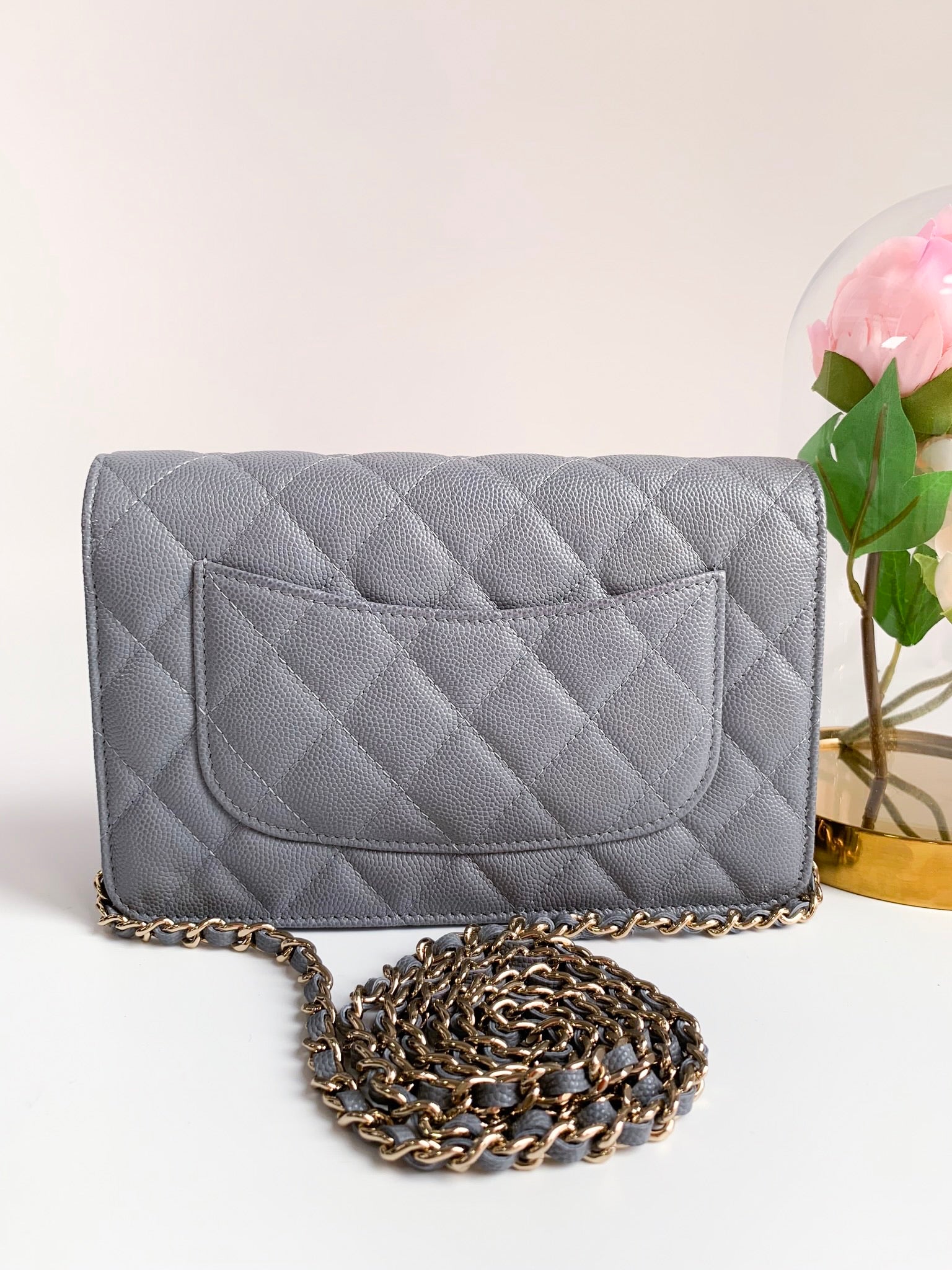 Chanel Quilted Classic Wallet on Chain WOC Navy Caviar Gold Hardware – Coco  Approved Studio