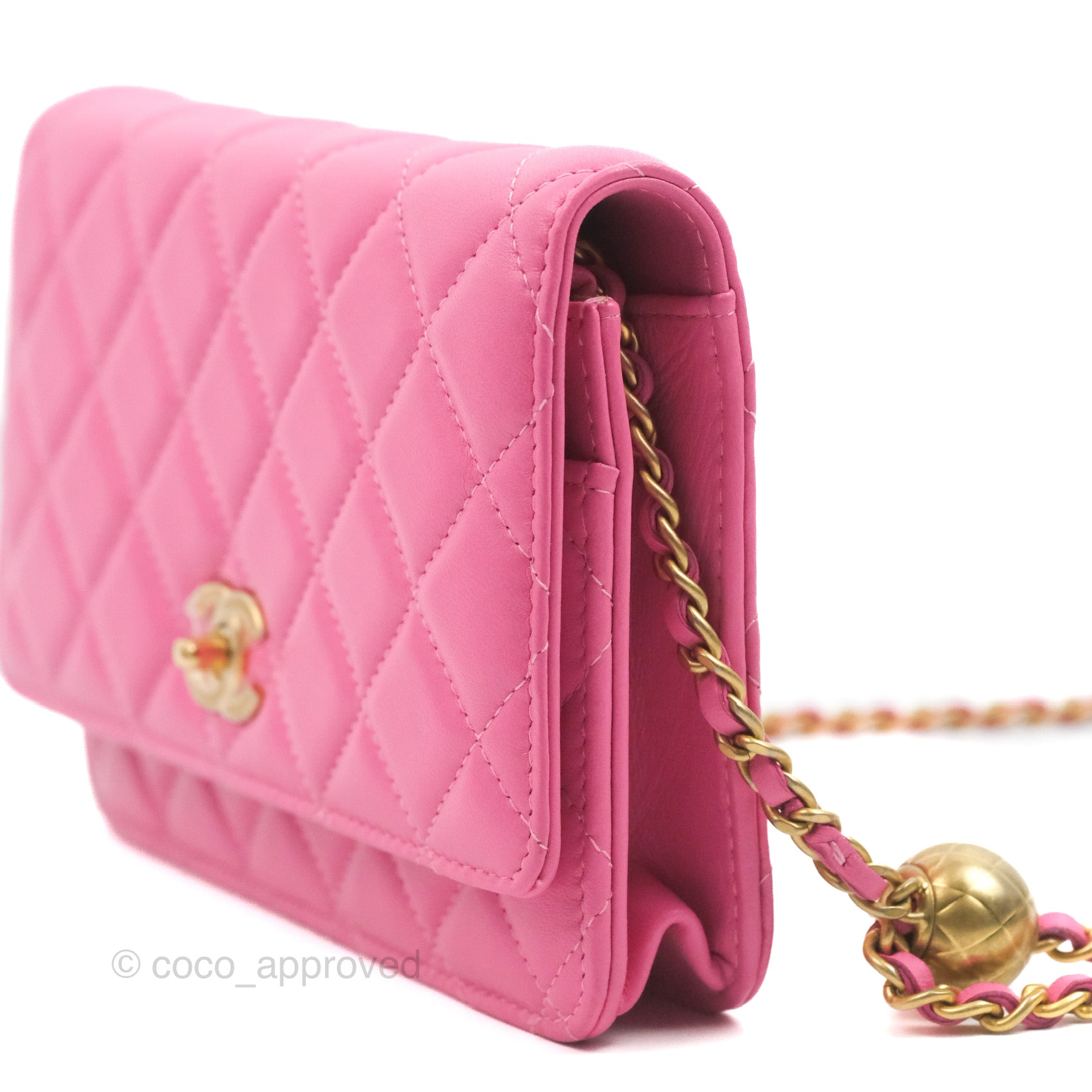 Chanel Quilted Classic Wallet on Chain WOC Pink Caviar Gold Hardware – Coco  Approved Studio