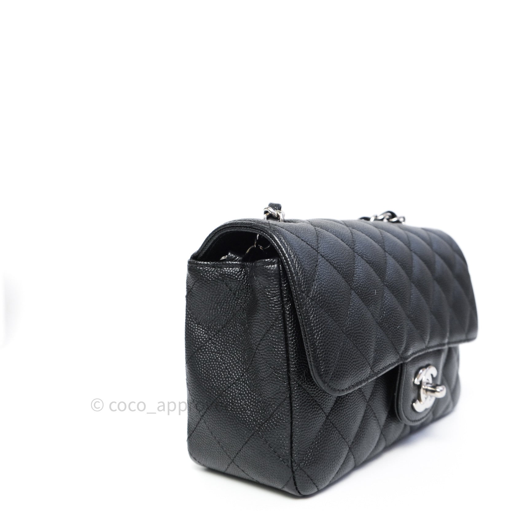 Chanel Quilted Mini Rectangular Flap Black Caviar Silver Hardware 18S – Coco  Approved Studio