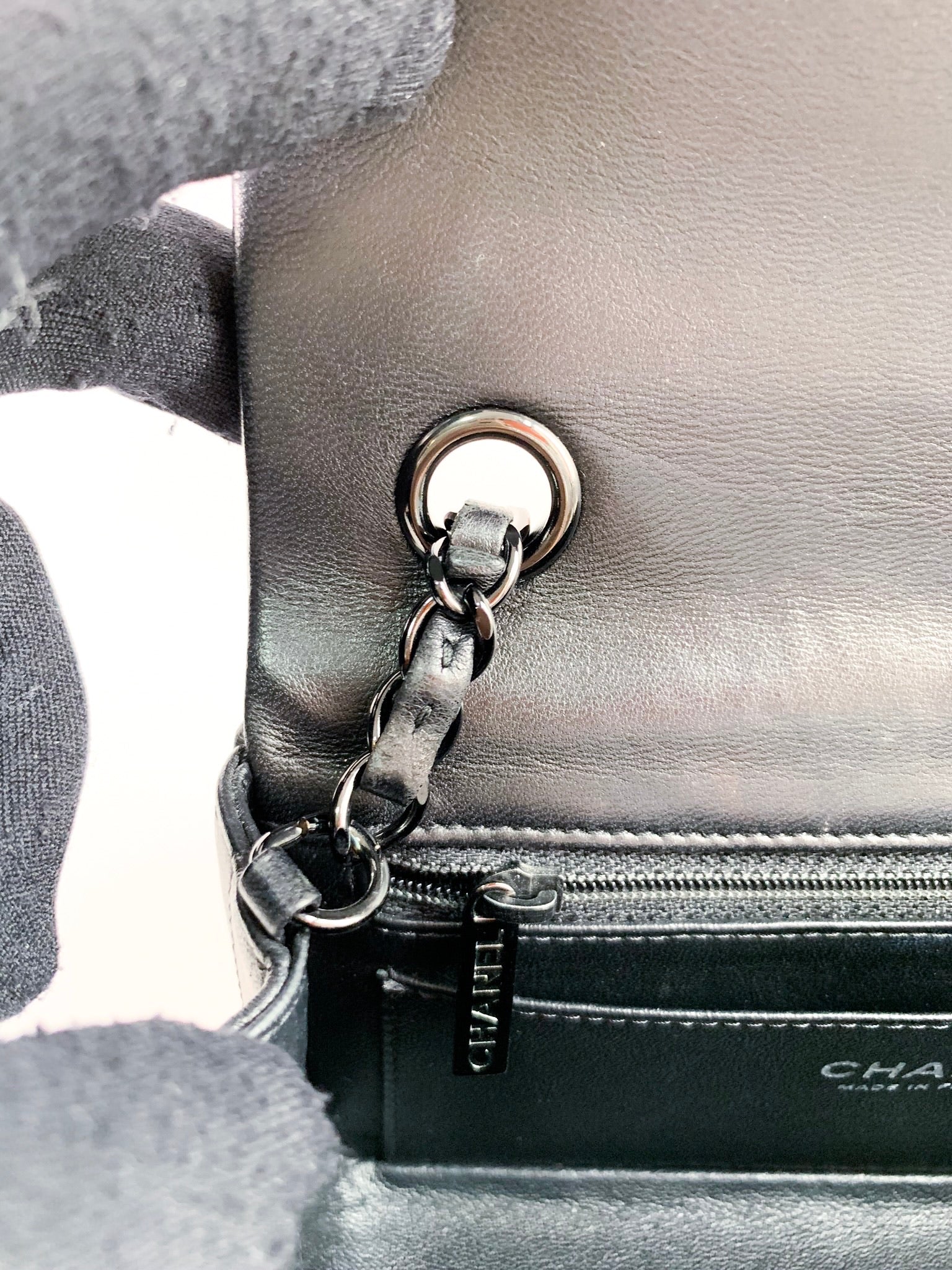 Chanel So Black Chevron Medium Classic Flap Bag Lambskin – Boutique Patina
