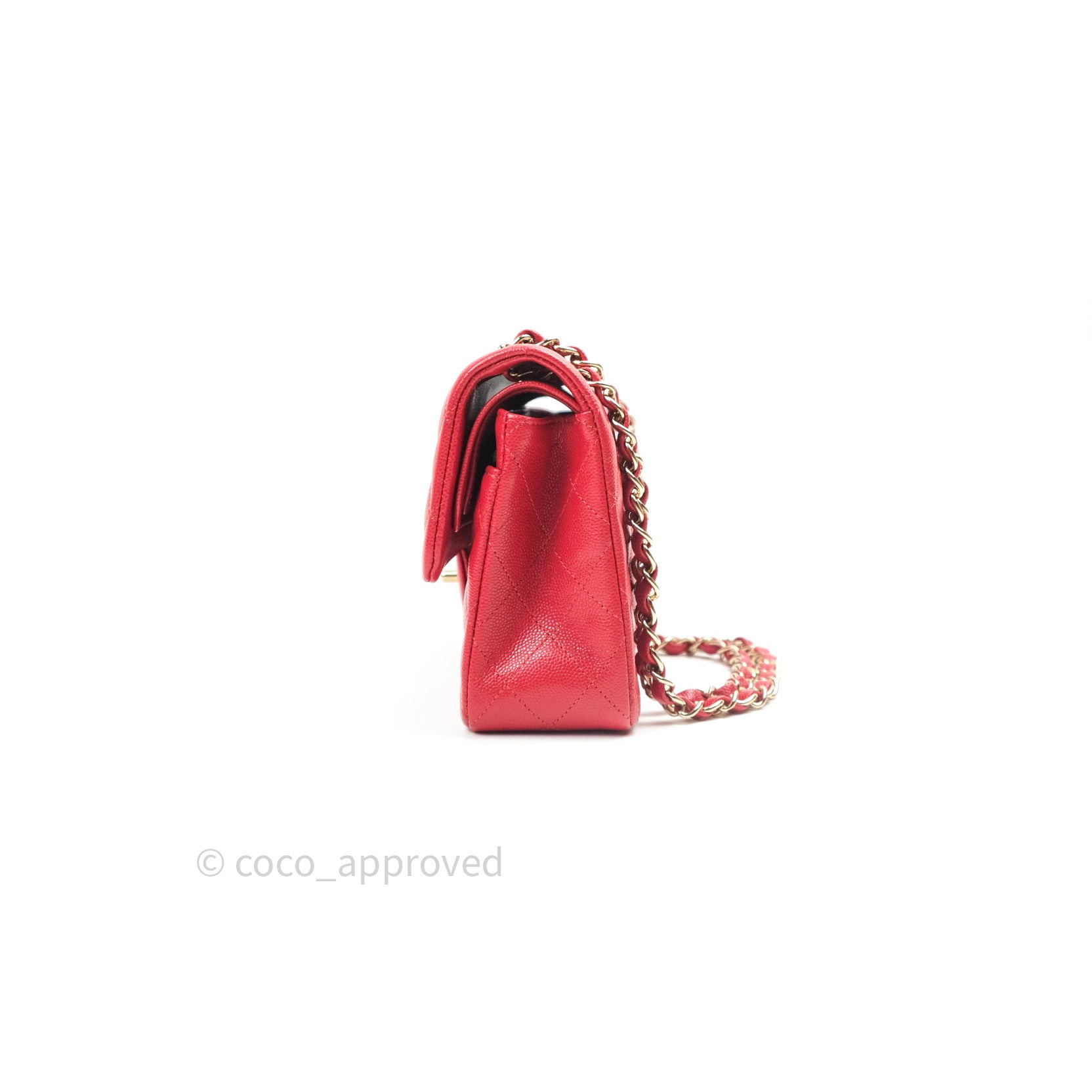 Chanel Classic Small S/M Flap Red Caviar Gold Hardware 19B – Coco