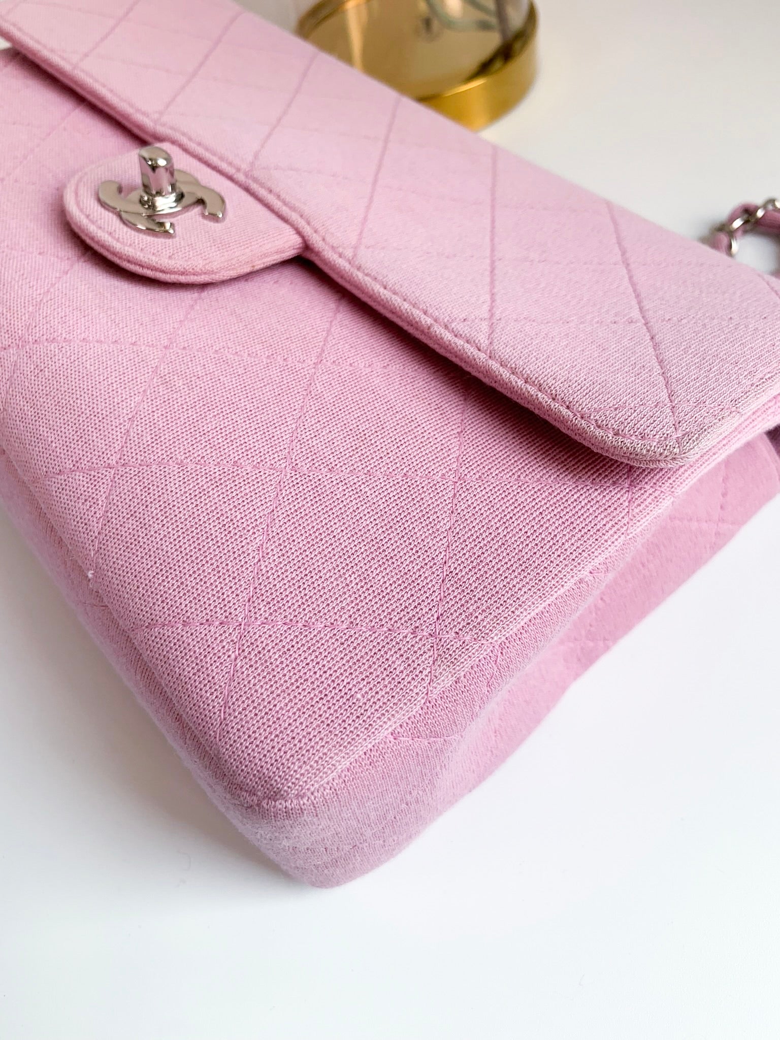 RvceShops Revival  Light Pink Chanel Quilted Double Flap Bag