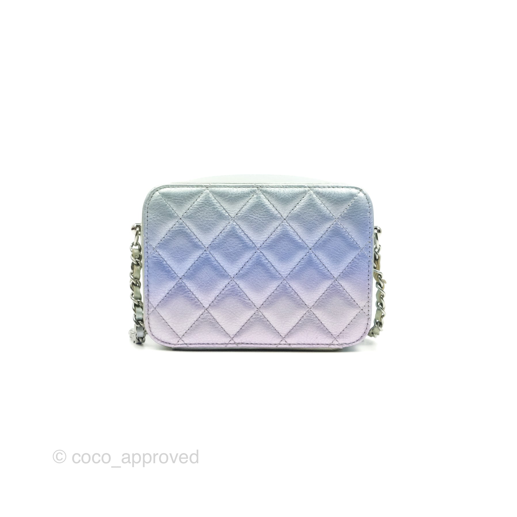Chanel Gradient Metallic Calfskin Quilted Camera Bag Silver