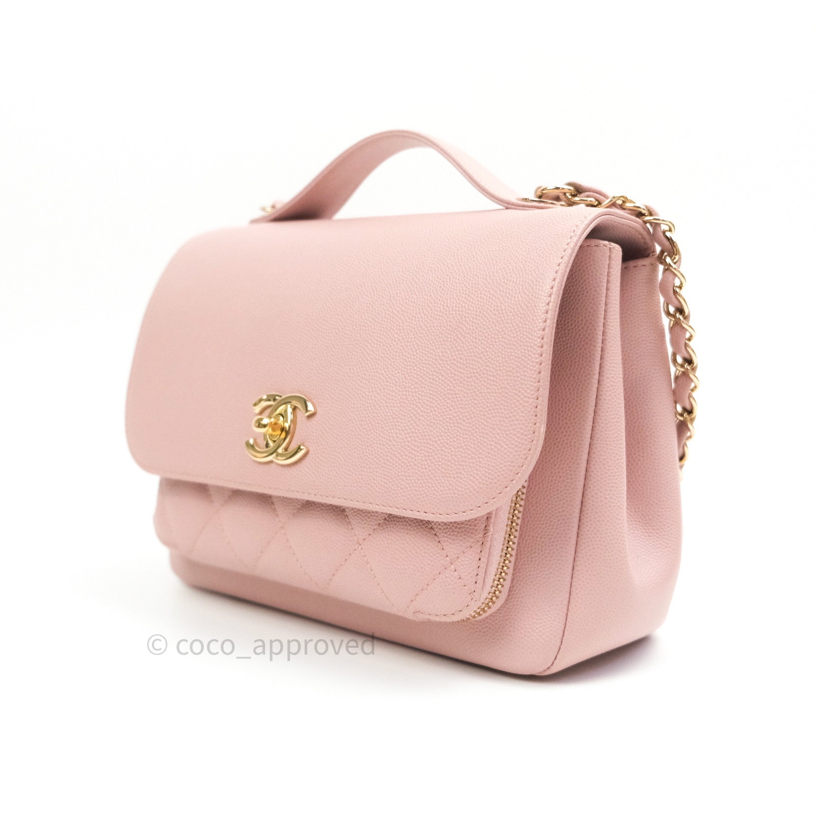 CHANEL Caviar Quilted Medium Business Affinity Flap Light Pink 1200039