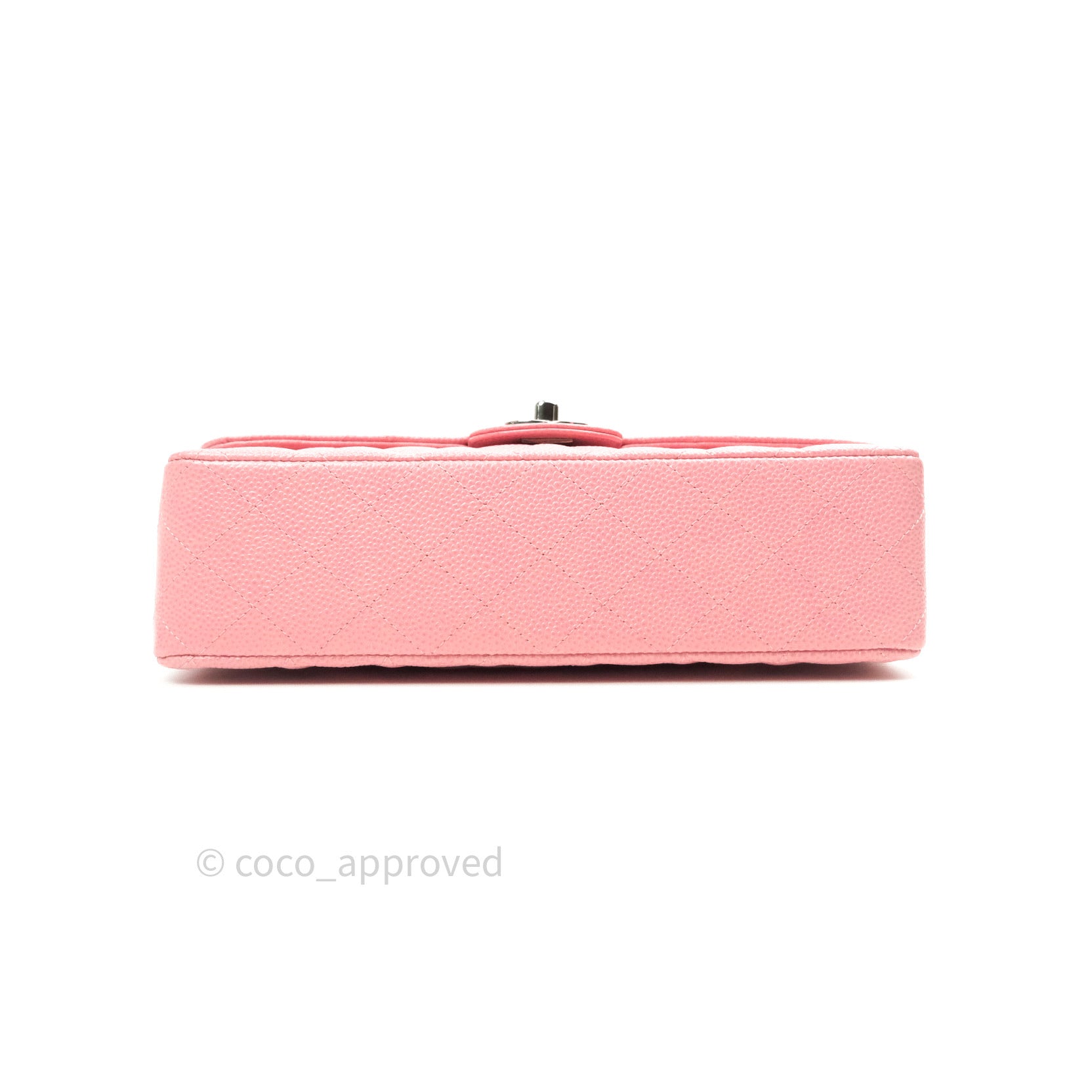Chanel Classic M/L Medium Double Flap Bag Pink Caviar Silver Hardware