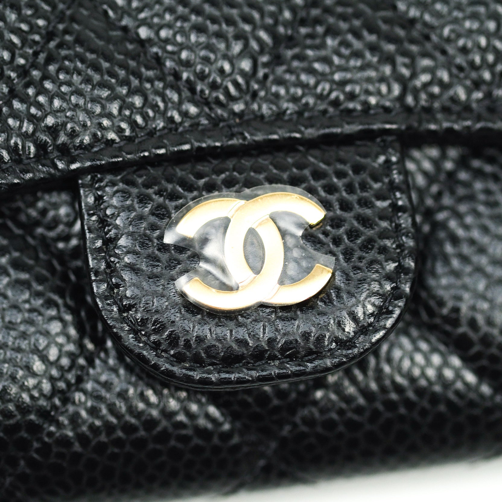 CHANEL Caviar Quilted Classic 4 Key Holder Wallet Black 1159121