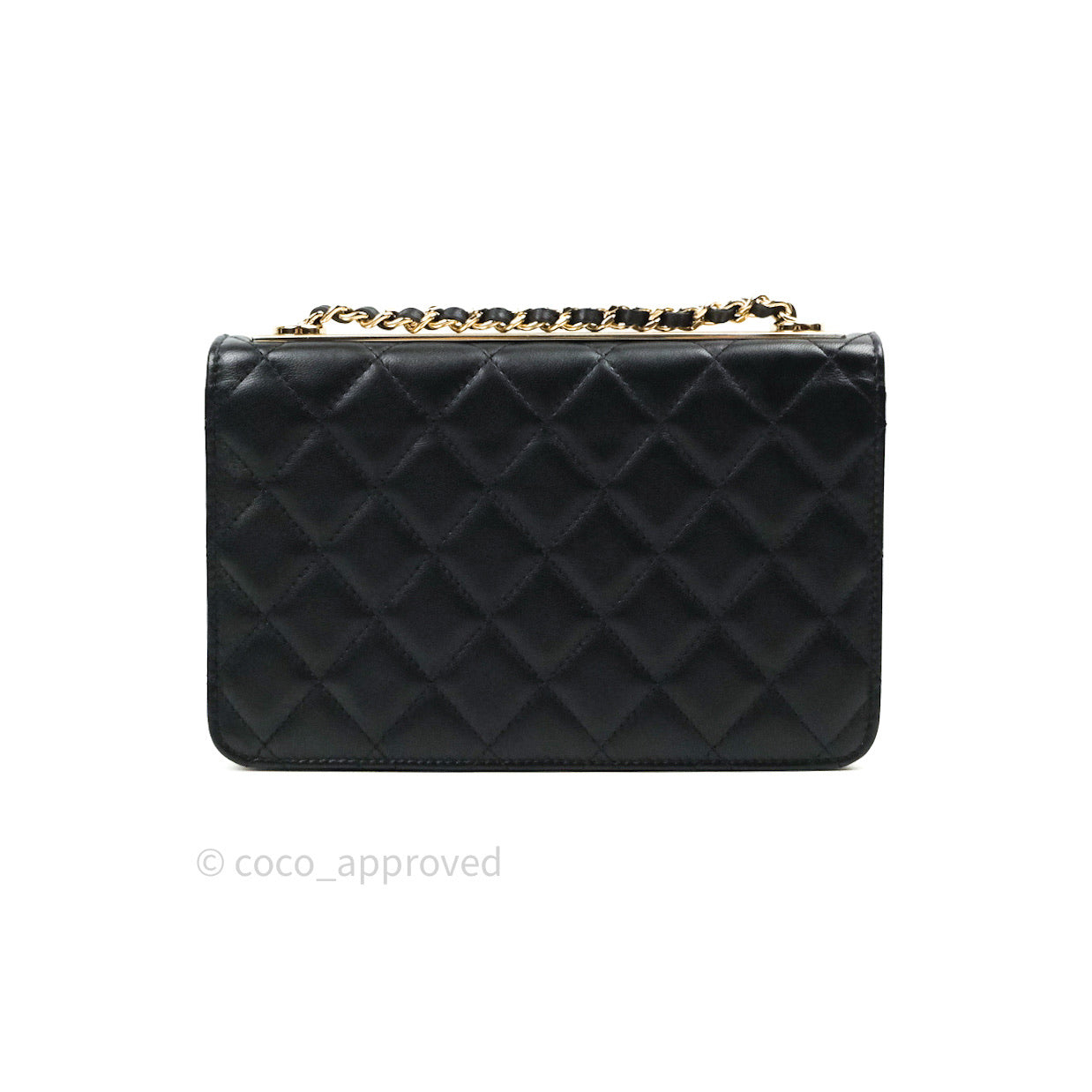 Trendy cc wallet on chain leather crossbody bag Chanel Gold in