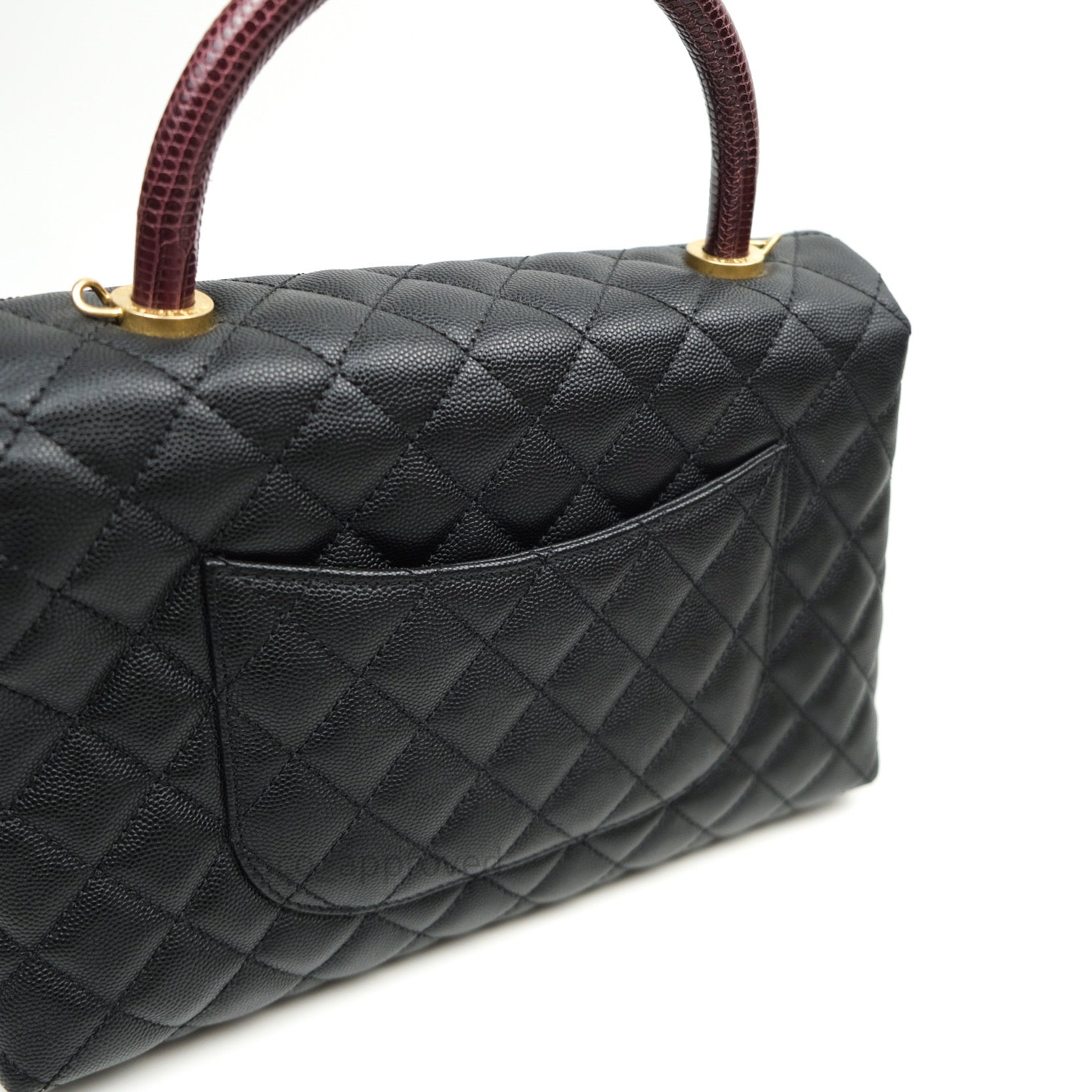 Chanel Coco Top Handle Bag Quilted Caviar Small For Sale at 1stDibs