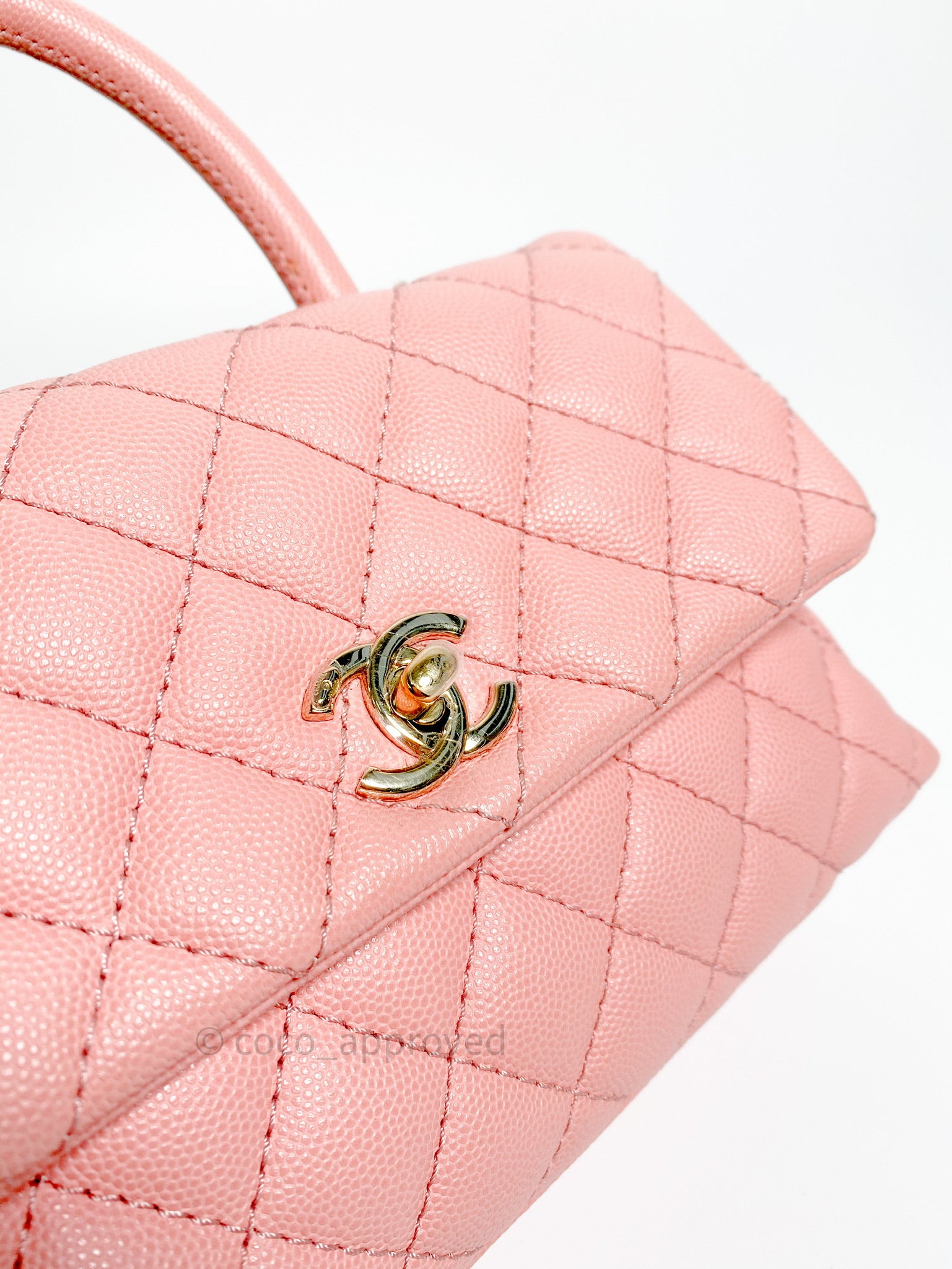 Chanel Small (Mini) Coco Handle Quilted Rosy Red Caviar Gold Hardware –  Coco Approved Studio